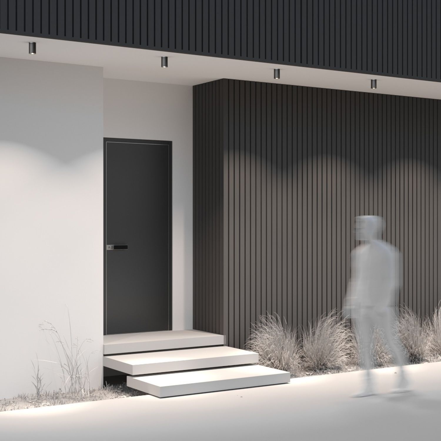 Deckenlampe Glas GU10 IP54 Ø 6,5 cm Aufputz Schwarz Drinnen, Innenarchitektur, Tür, Mann, Person