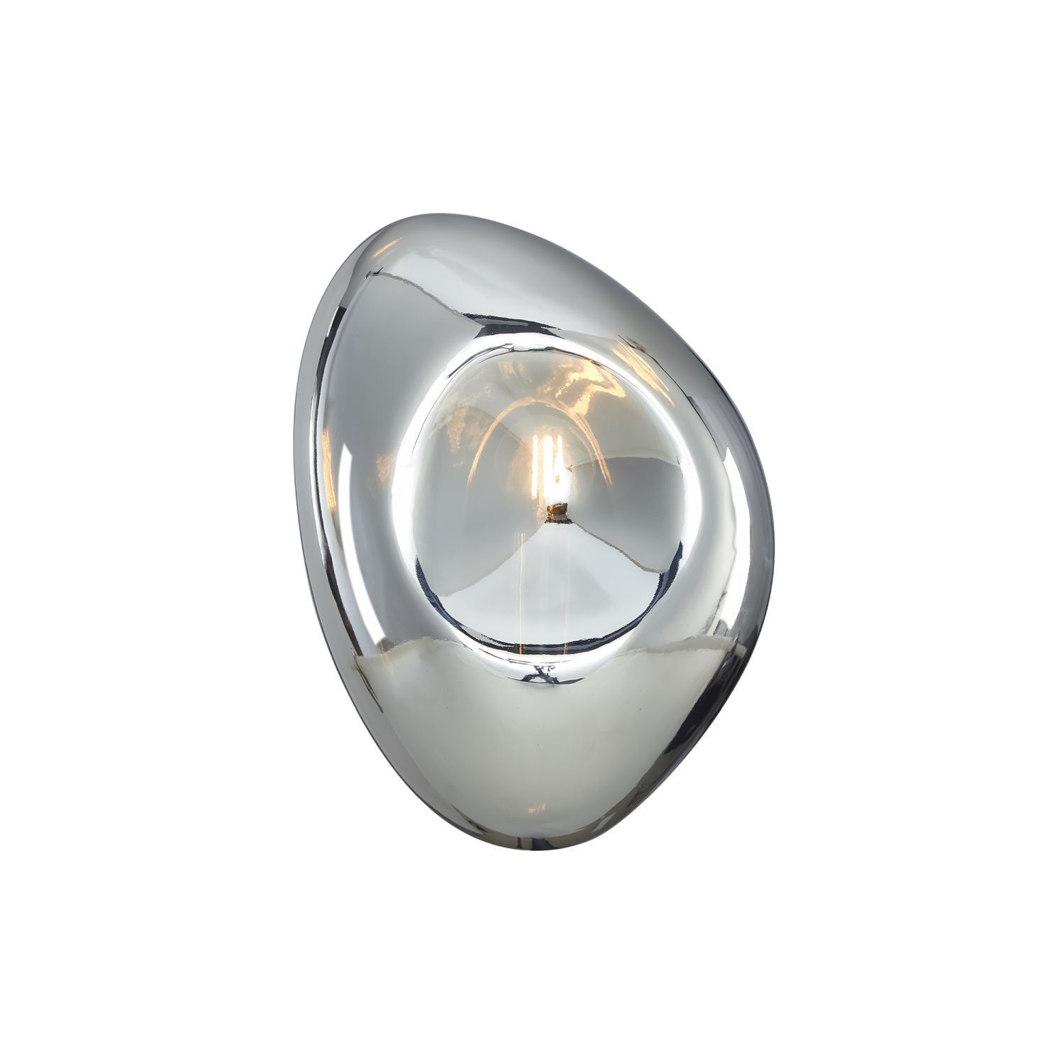 Wandlampe Metall Glas 27,5 cm hoch Chrom glänzend E14