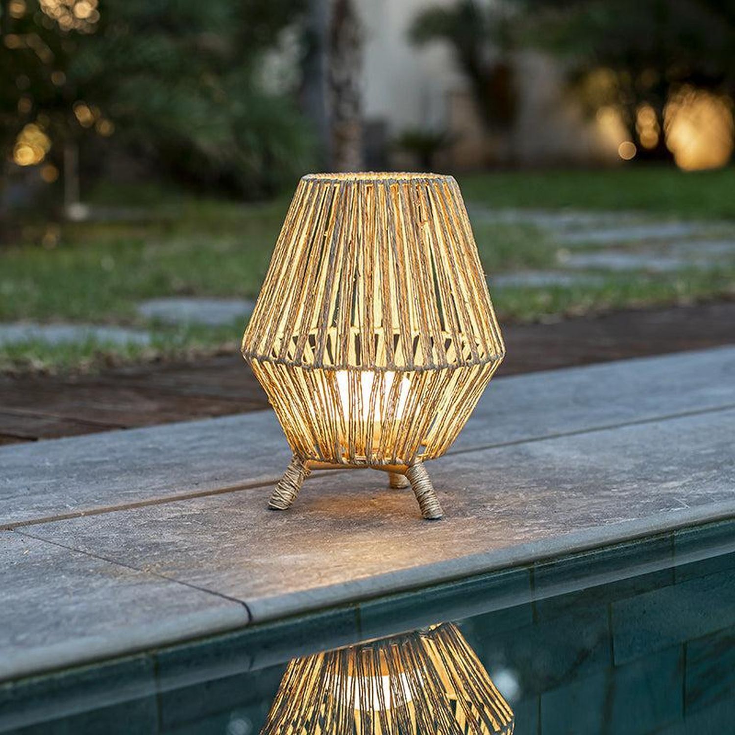 LED Tischleuchte Outdoor kabellos 32,5 cm IP65 Dimmer Lampe, Kunst, Kunsthandwerk