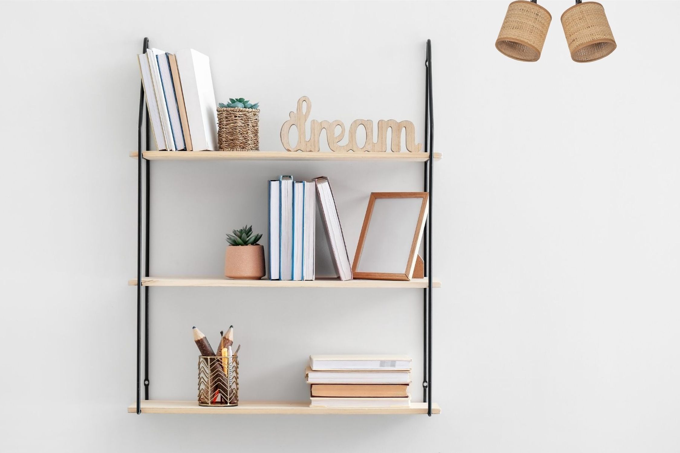 Flexibler Deckenstrahler Stoff blendarm Braun 2-flammig Regal, Bücher, Pflanze, Dekor, Stoff/Metall-Regal