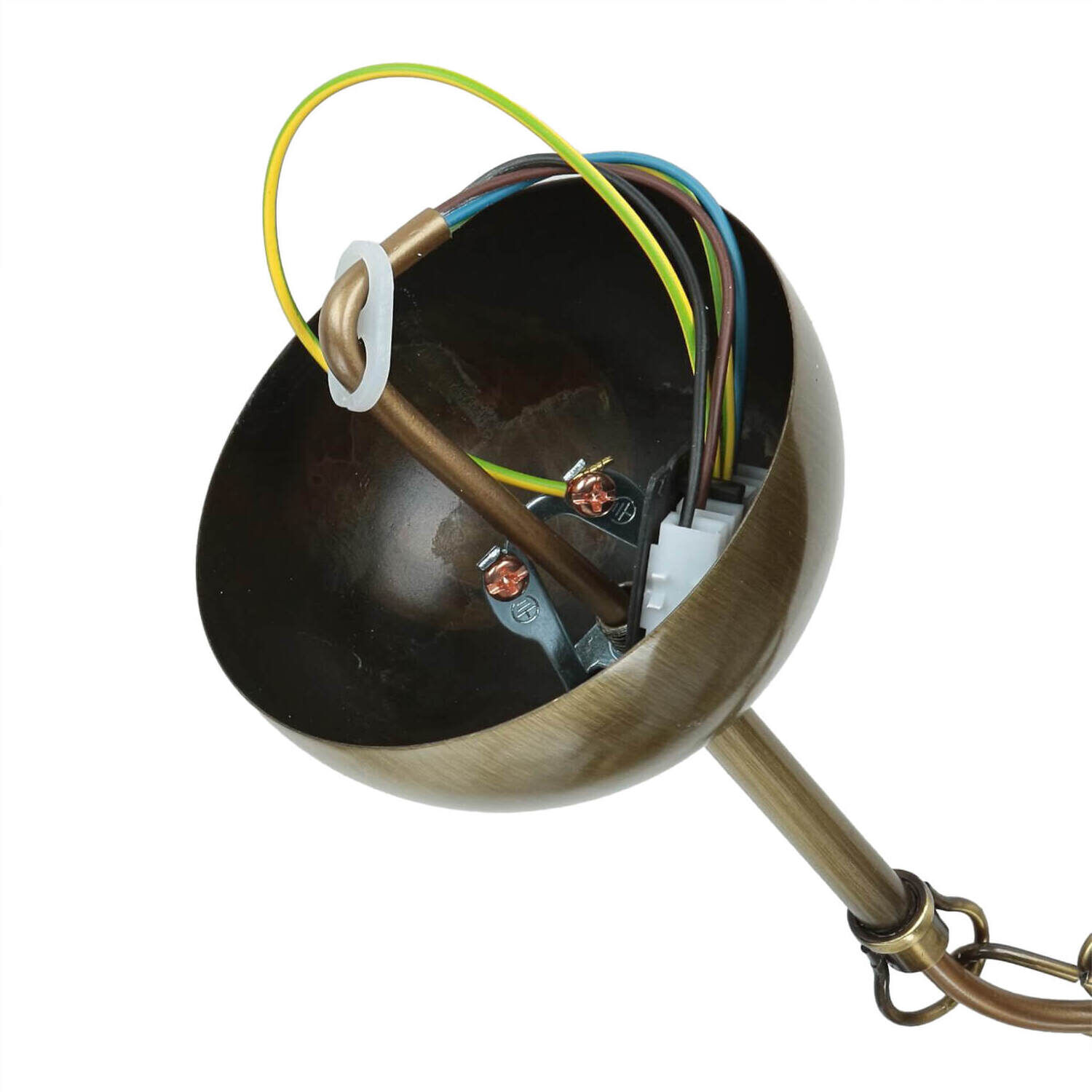 Rustikaler Kronleuchter Metall in Messing E14 6-flammig Munition, Bombe, Waffe, Rauchrohr