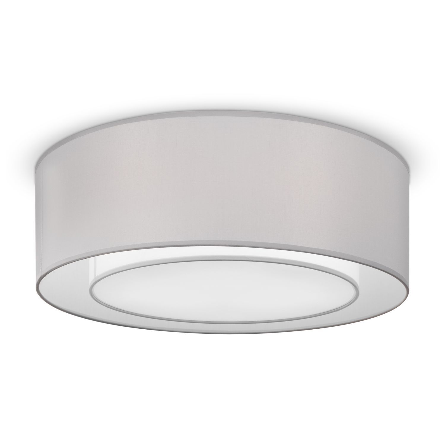 Deckenlampe Metall Stoff rund Ø 52 cm Chrom Hellgrau