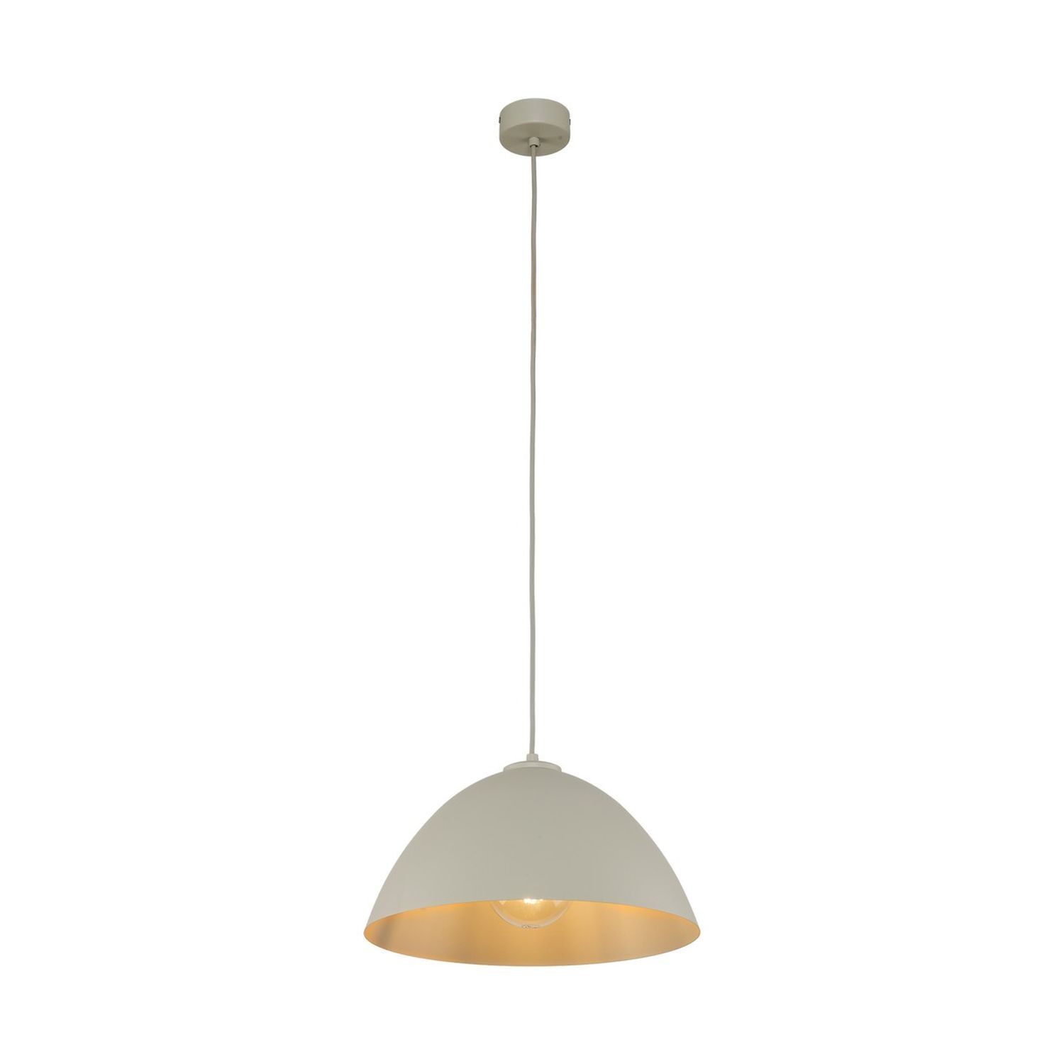Pendelleuchte Metall Beige Ø 34 cm rund Höhe verstellbar E27