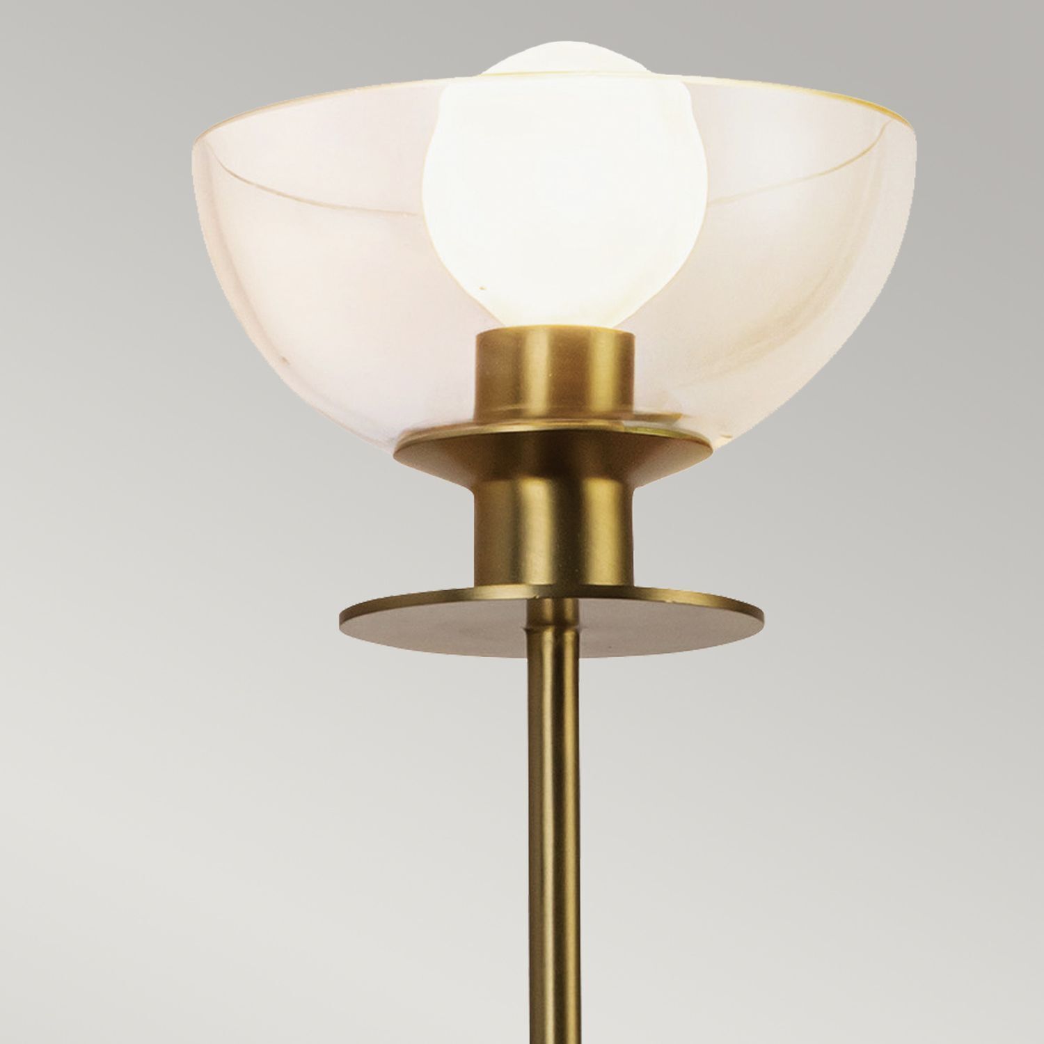 Wandleuchte Metall Glas 29,2 cm hoch in Gold gebürstet Lampe, Lampenschirm