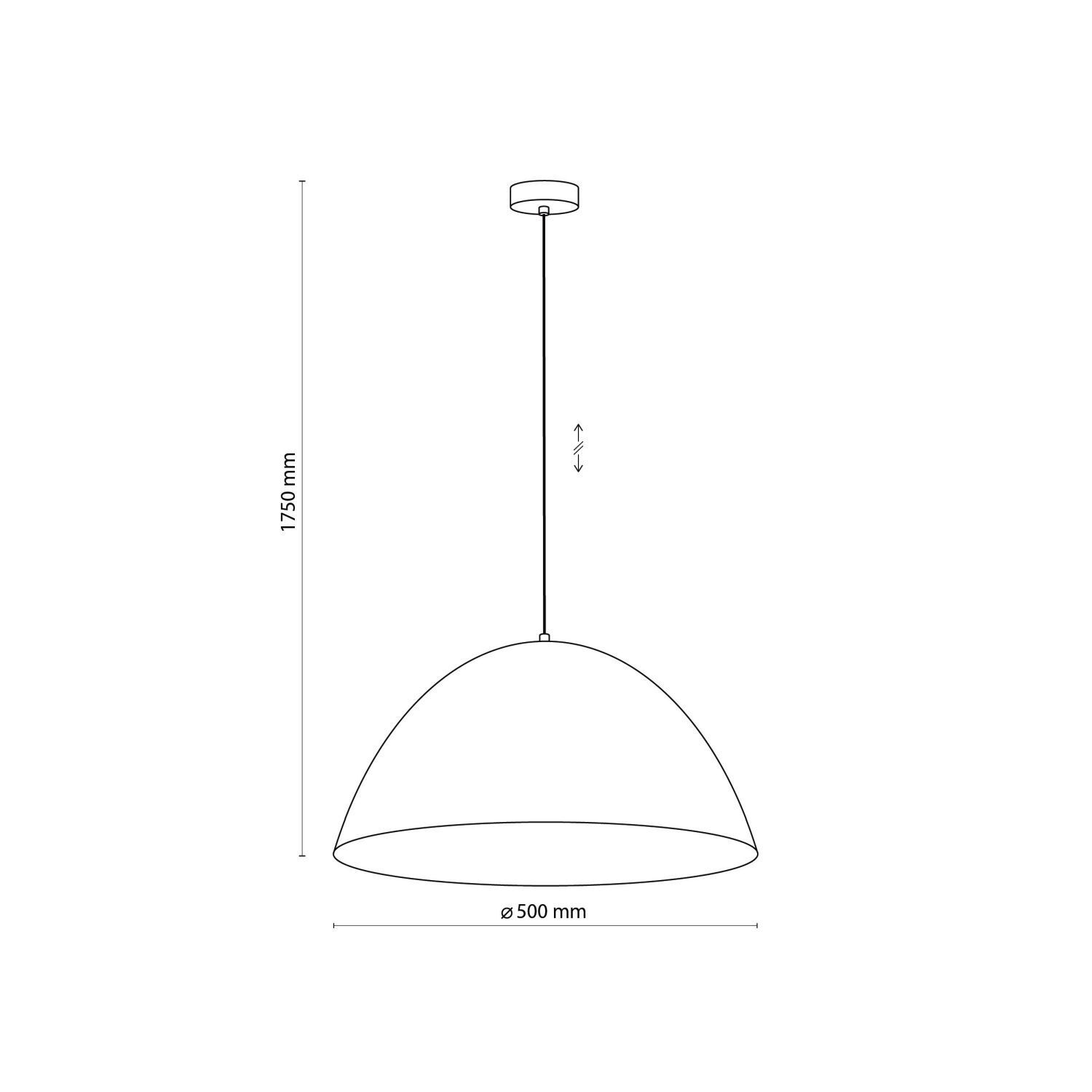Hängelampe Metall Schwarz Ø 50 cm rund E27