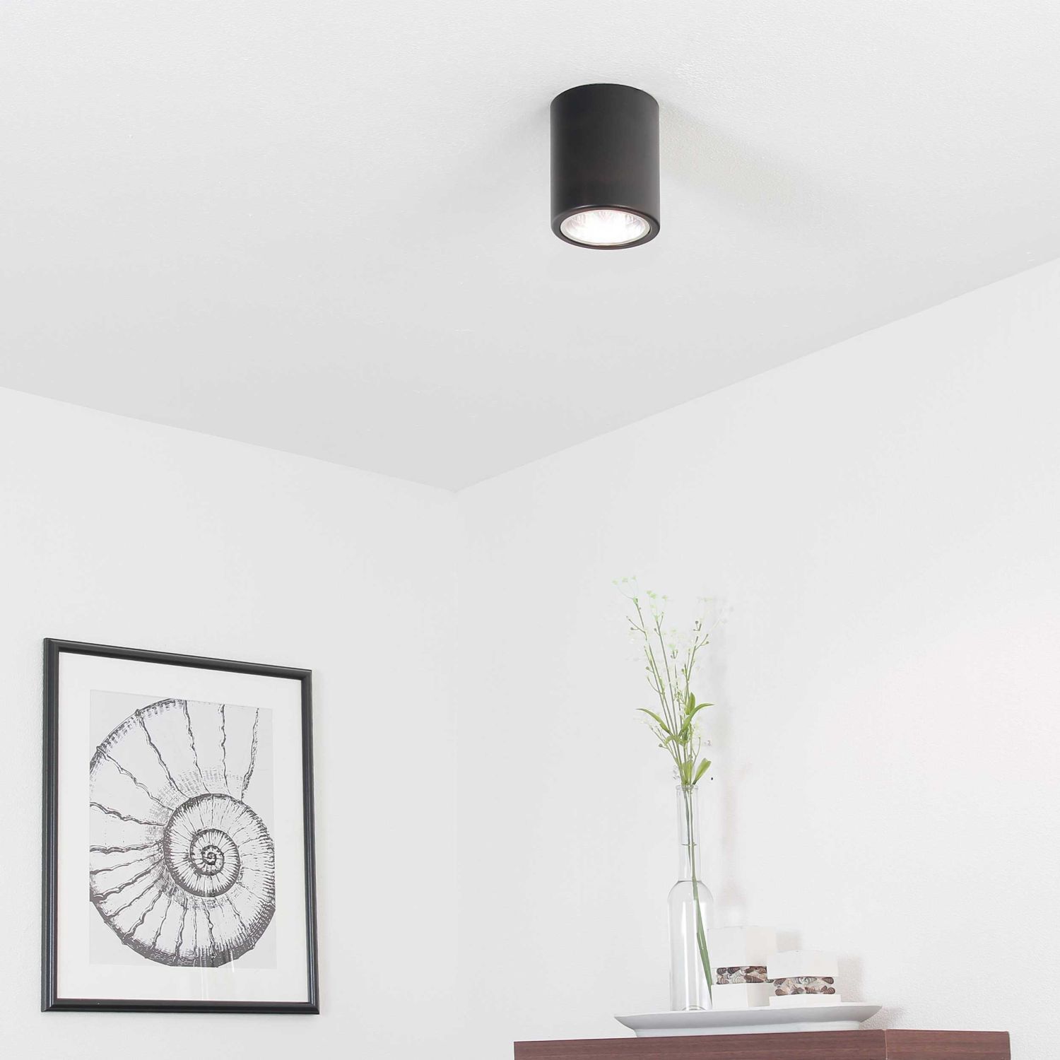 Runde Deckenleuchte DOWNLIGHT ROUND in Schwarz