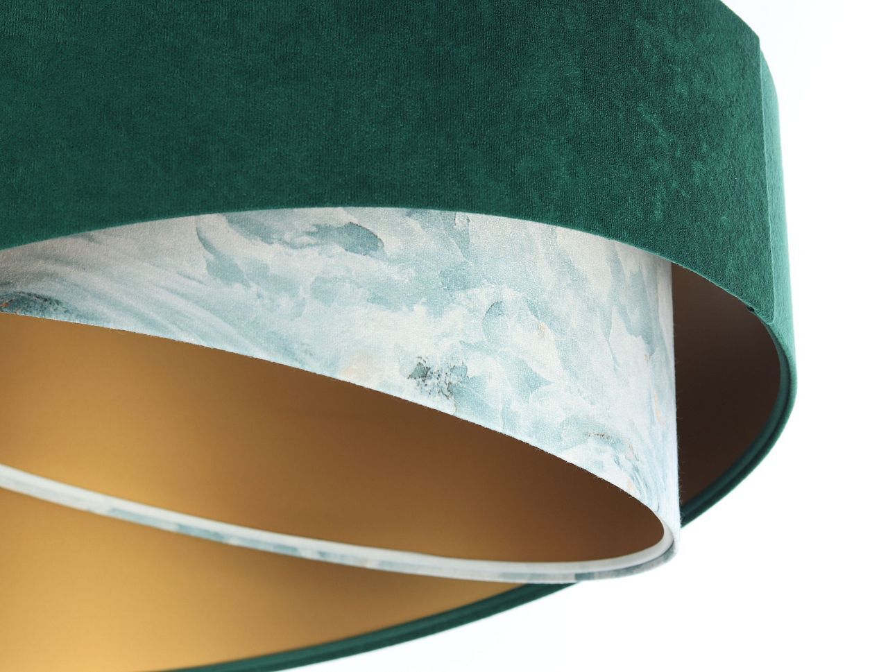Hängeleuchte Stoff Ø 50 cm Velours Optik E27 Grün Blau Gold