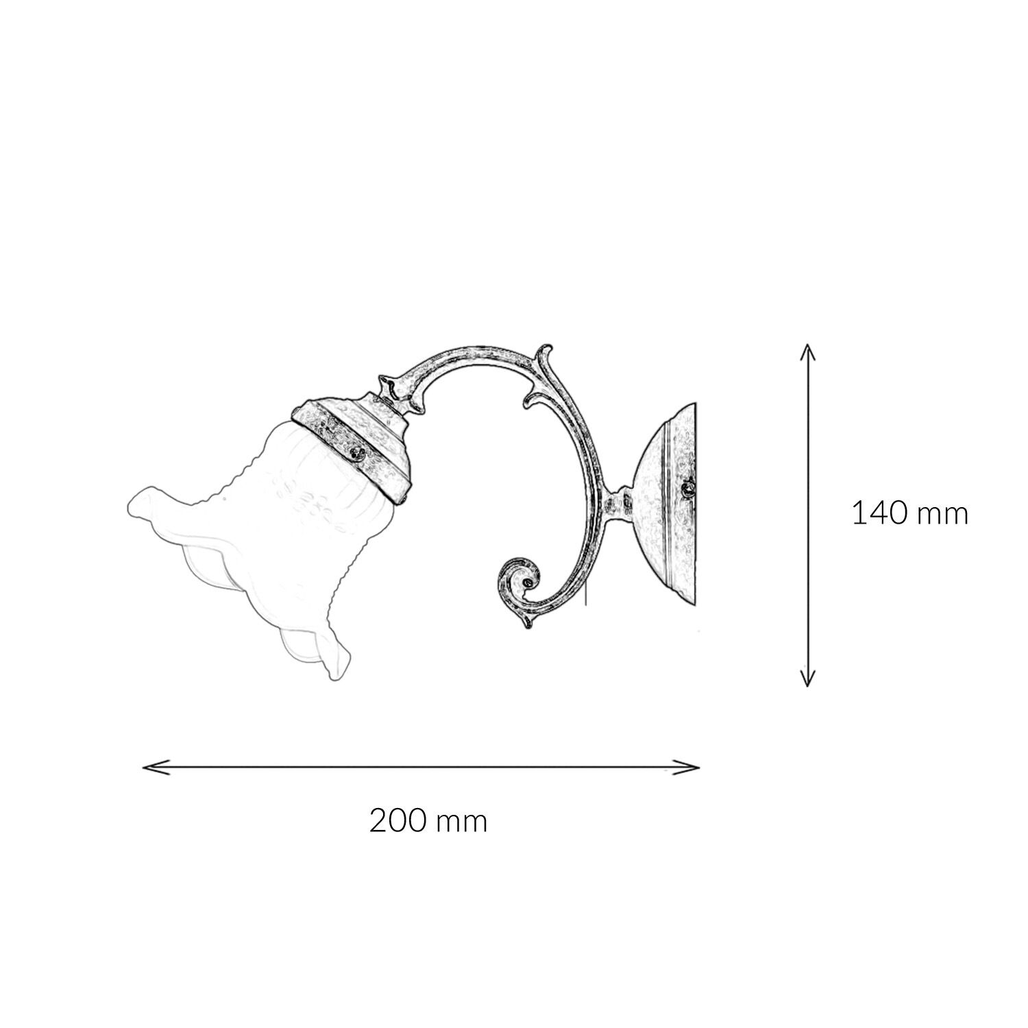 Wandleuchte Weiß Glasschirm Vintage Ricciolo Lampe, Beleuchtung, Drinnen