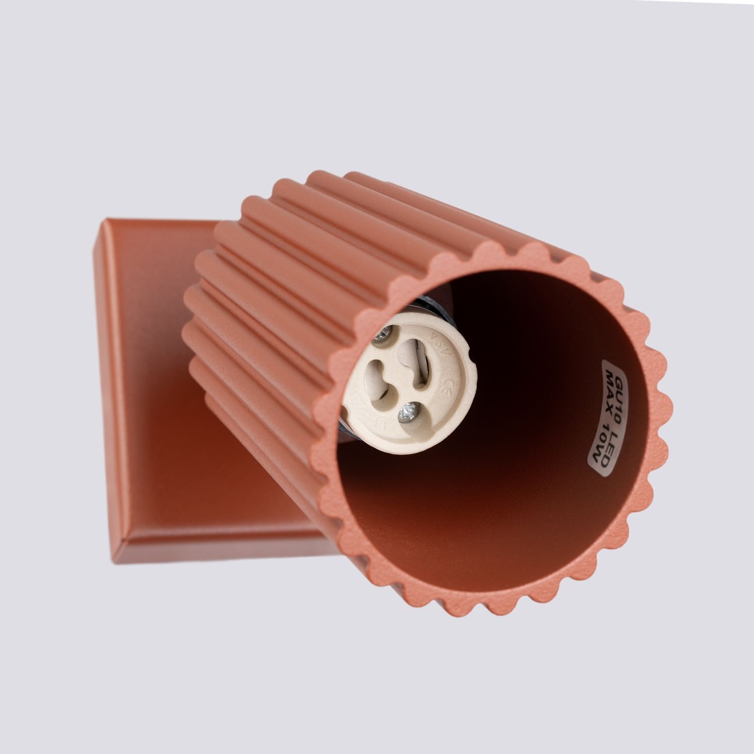 Wandspot GU10 B: 8 cm klein Rot schwenkbar Modern Aluminium