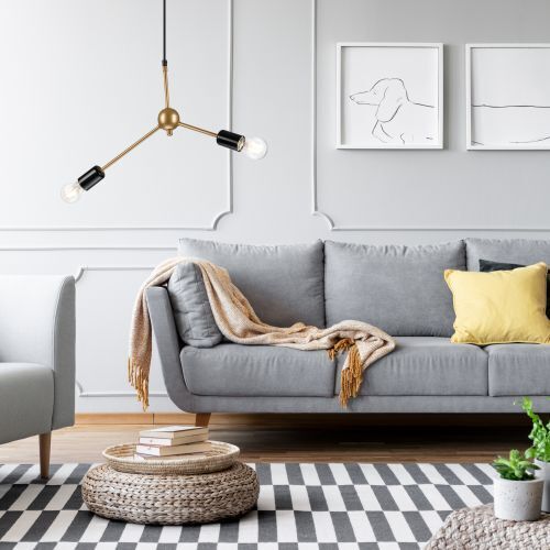 Pendelleuchte Esstisch in Gold Metall Wohnzimmer