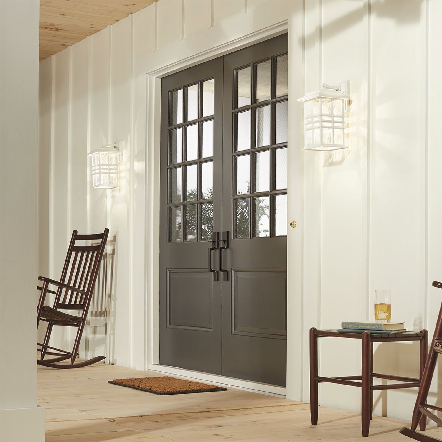 Außenleuchte Wand IP44 E27 Weiß Rustikal Terrasse Haus Tür, Drinnen, Innenarchitektur, Foyer, Wohnen