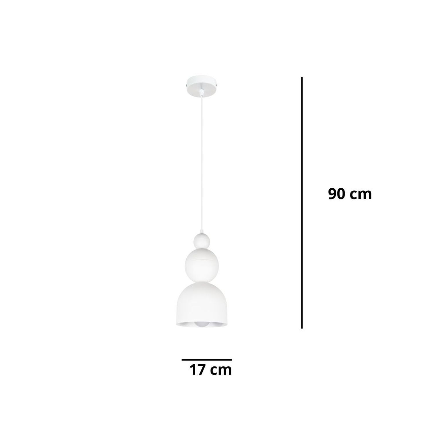 Weiße Hängelampe Metall Loft Design E27 B:17 cm rund