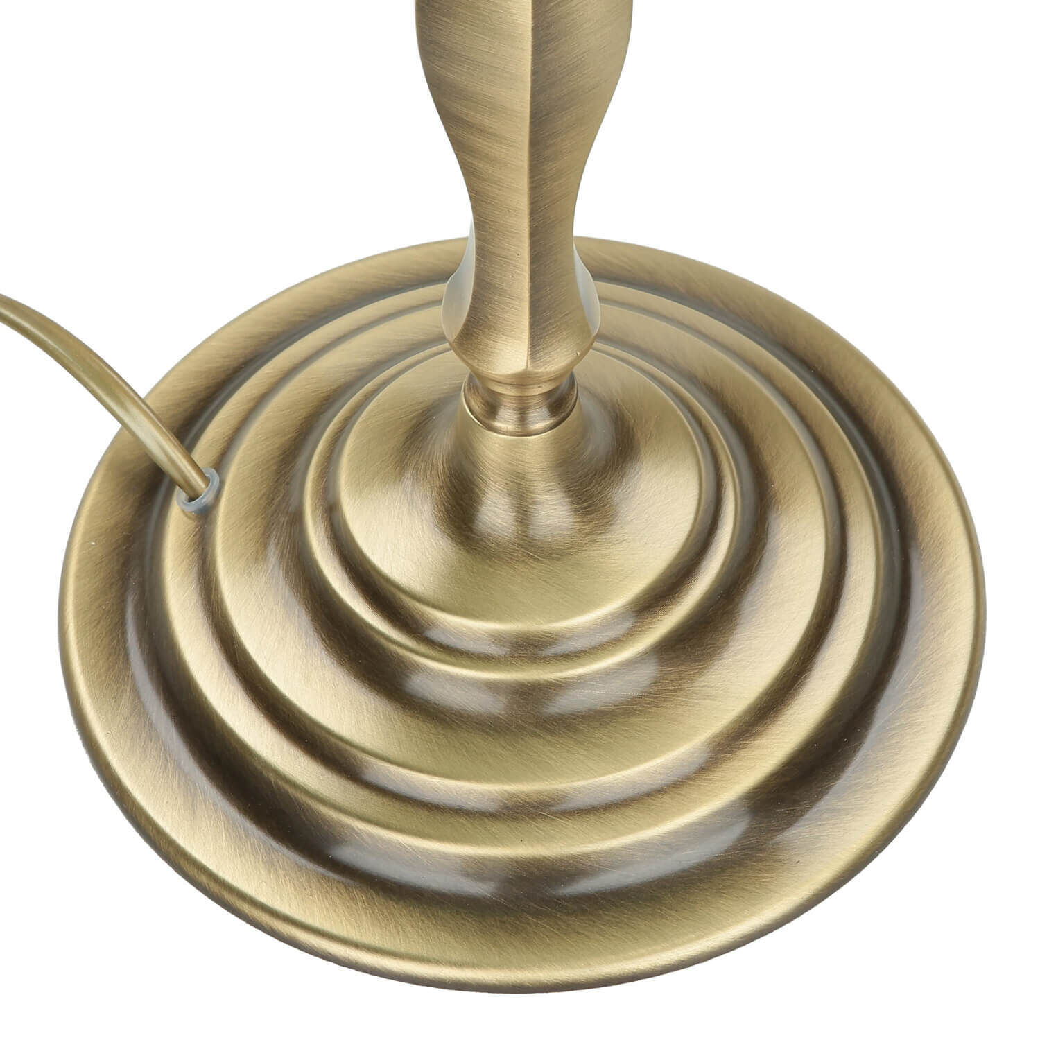 Tischlampe Glasschirm Grün aus Echt-Messing Bronze