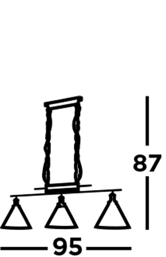 Pendelleuchte 3-flammig E27 B: 95 cm Vintage Design