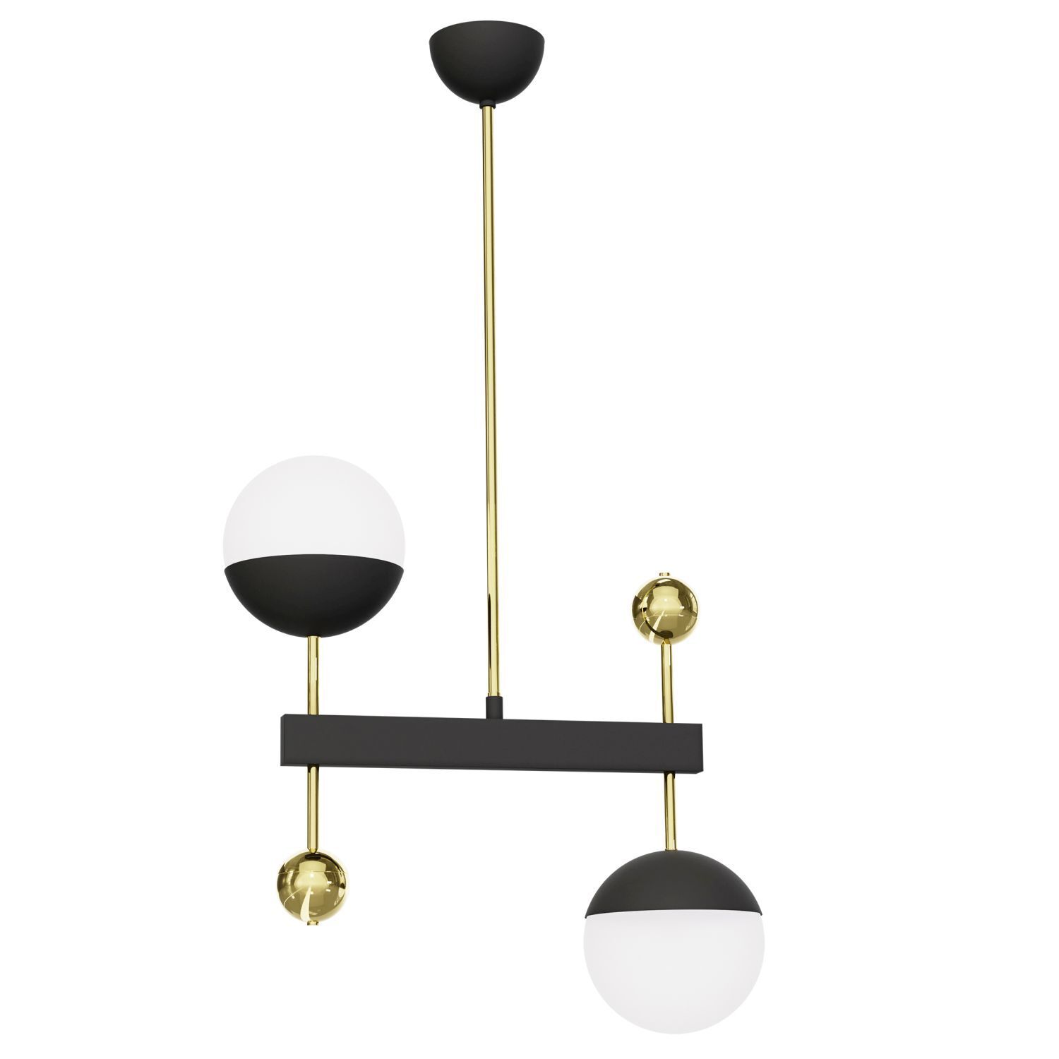 Hängelampe Glas Metall in Schwarz Weiß Gold G9 blendarm