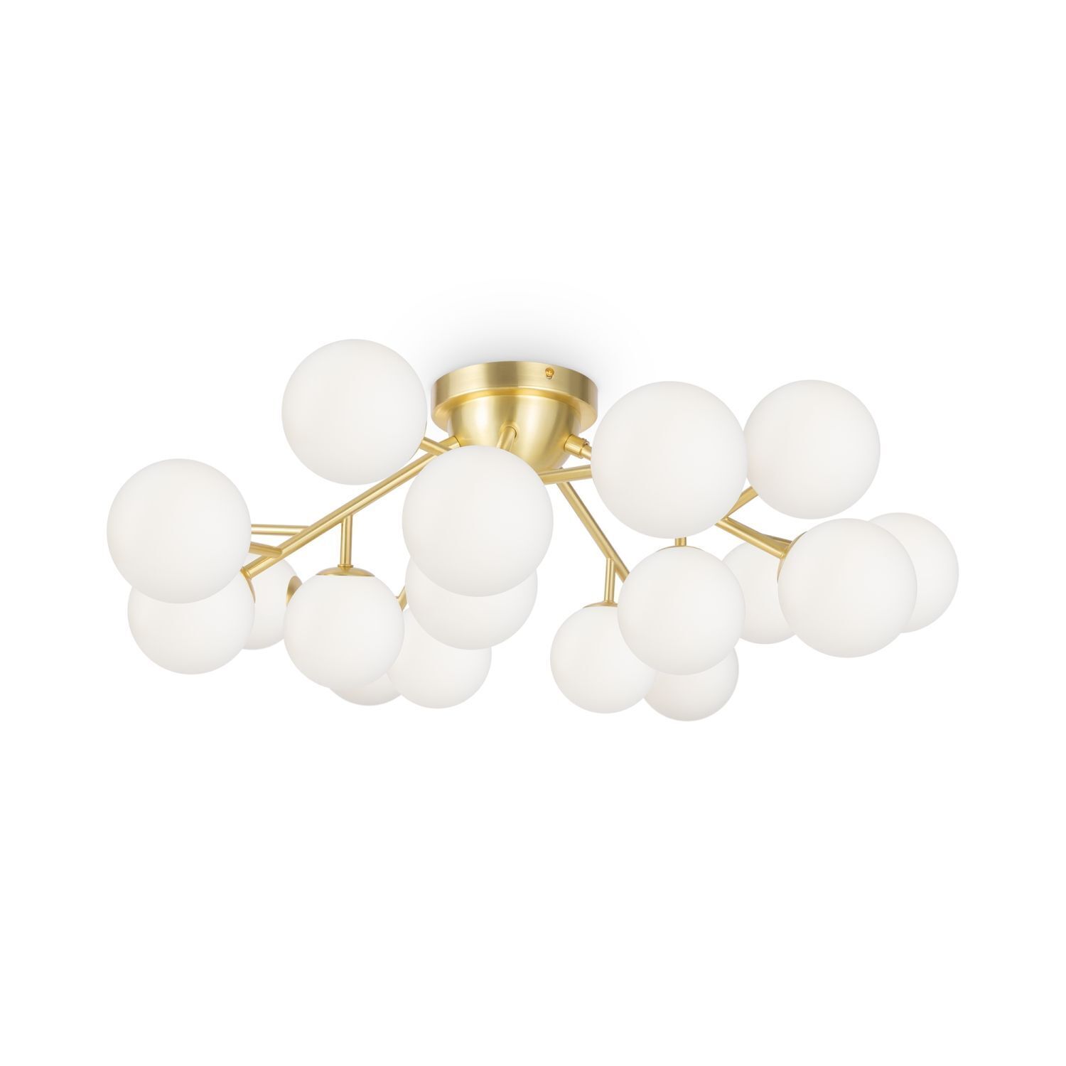 Deckenlampe Glas Metall G9 75 cm breit in Gold Weiß