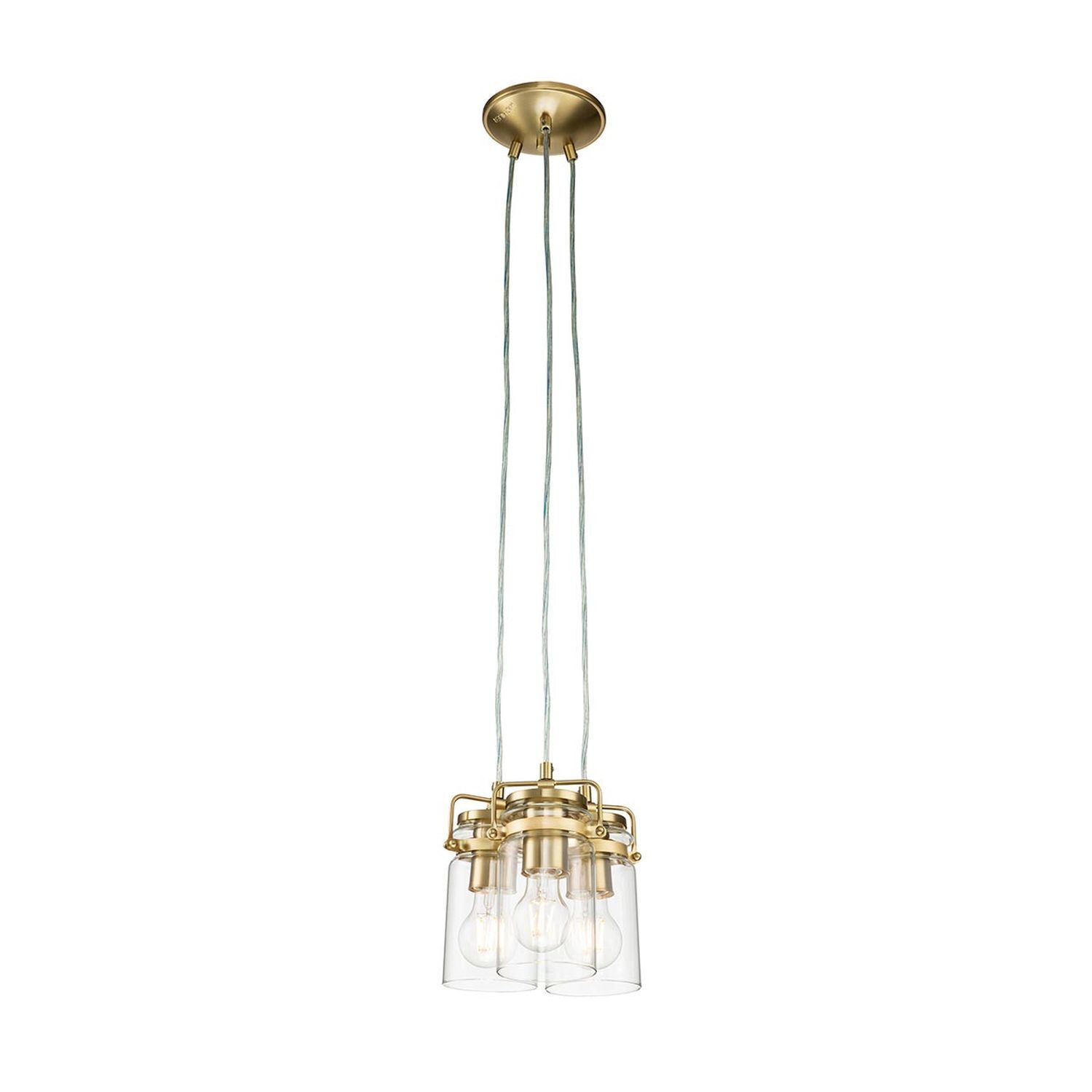 Hängeleuchte Metall Glas B: 21,6 cm H: max. 287 cm 3x E27