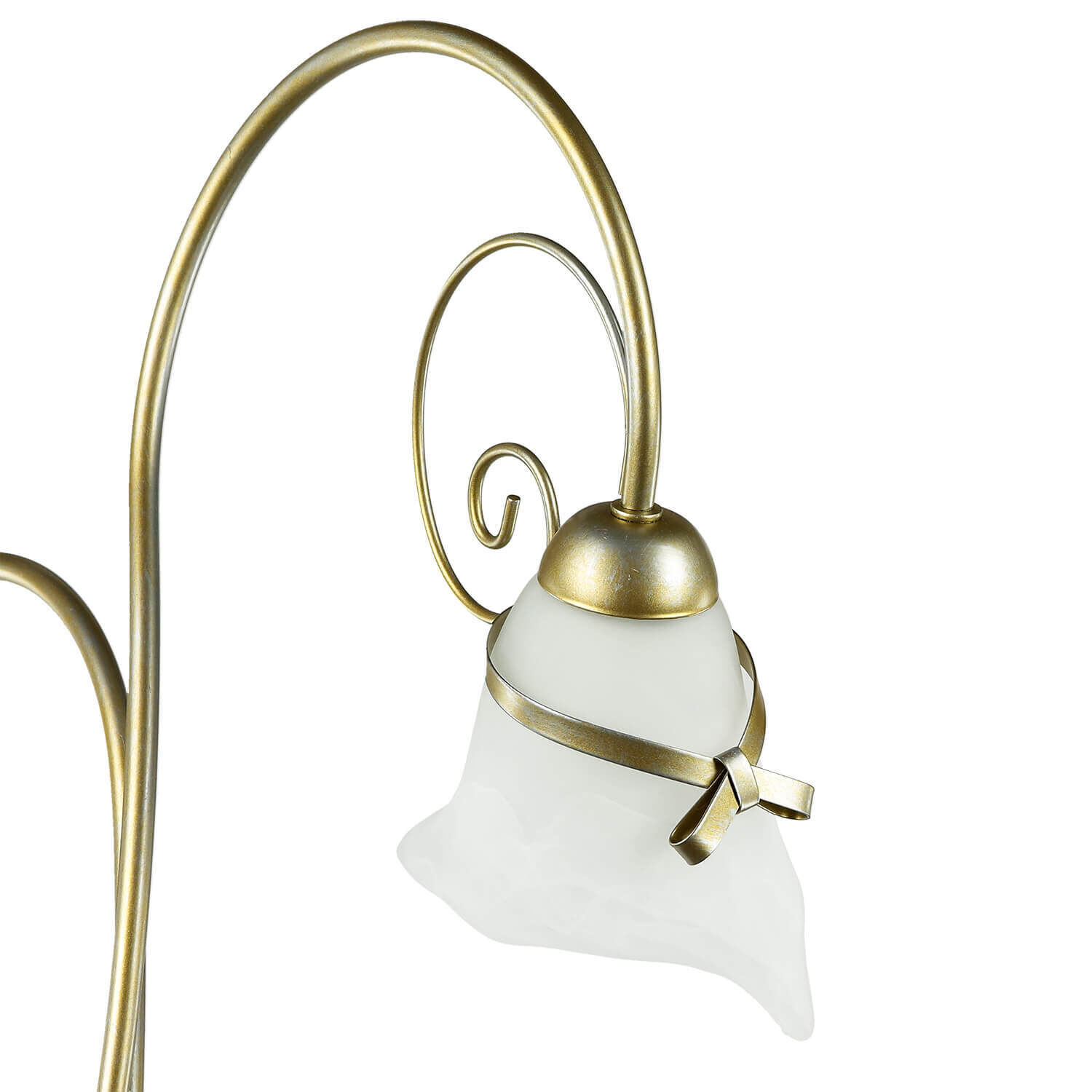 Florale Stehlampe Wohnzimmer in Gold Alabaster Glas