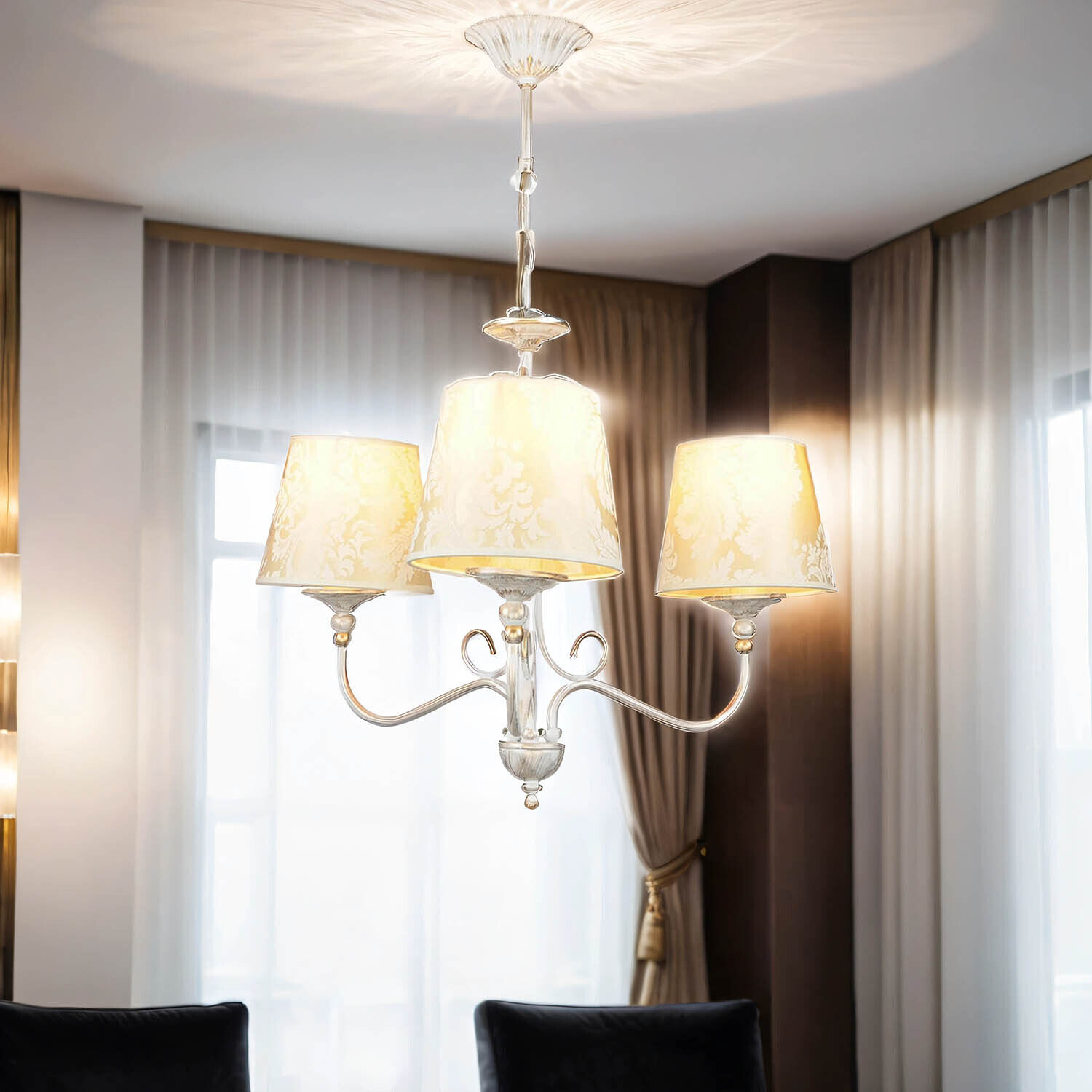 Kronleuchter GANARA in Shabby Gold Barock Motiv