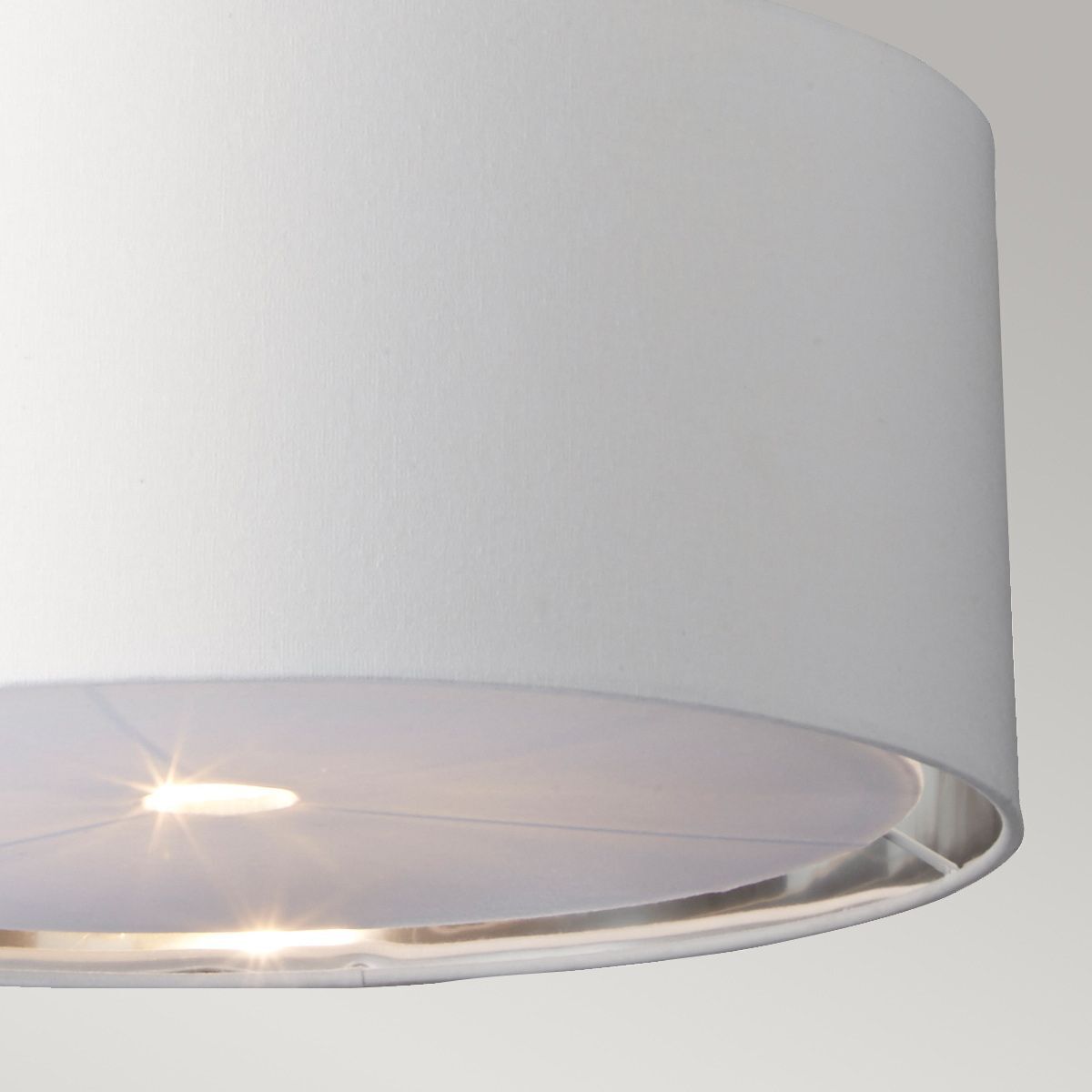Deckenleuchte E27 D: 45,5 cm höhenverstellbar Stoff Metall