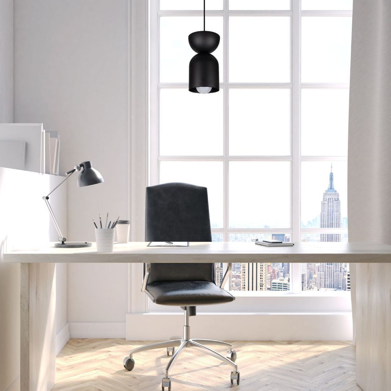 Runde Hängeleuchte Schwarz Metall Ø11 cm Minimalistisch Moebel, Drinnen, Stuhl, Büro, Stuhl für das Büro