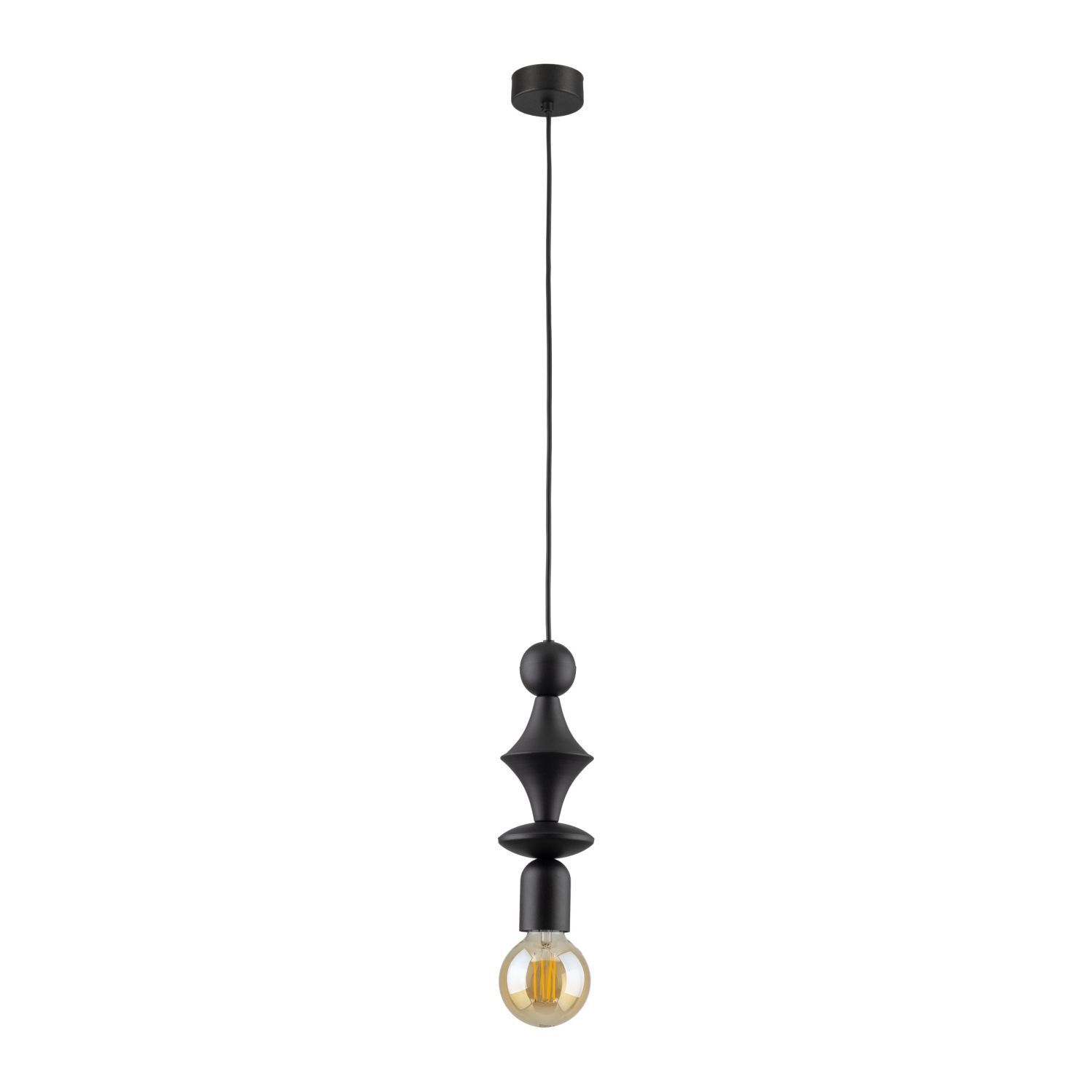 Schwarze Hängelampe Metall Ø10 cm E27 minimalistisch