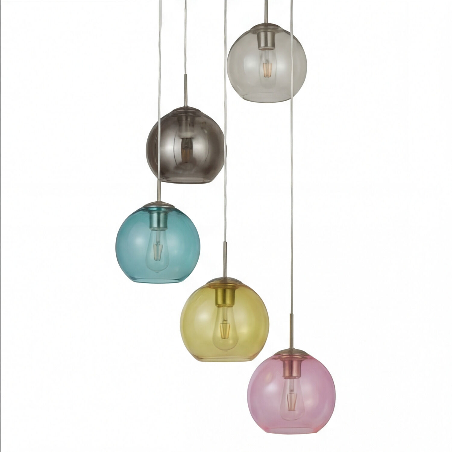 Hängelampe, Glasskugeln, Mehrfarbig, Pendelleuchte, Lüster