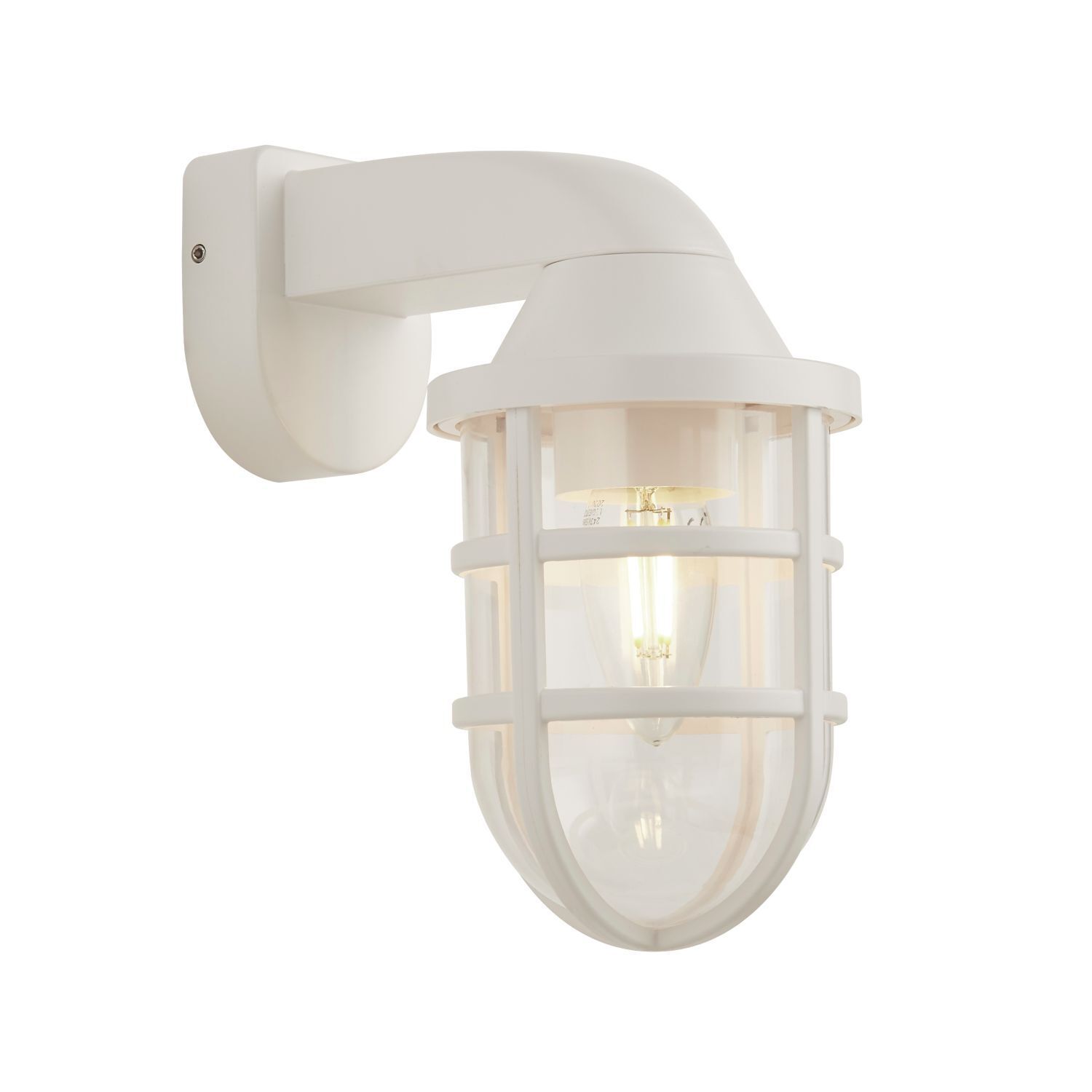 Außenleuchte Wand IP44 E27 Weiß Maritim H: 21 cm klein