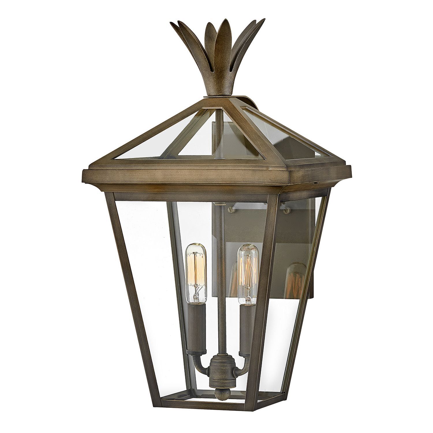 Außenleuchte Vintage Bronze Antik 2x E14 IP44 Aluminium Glas