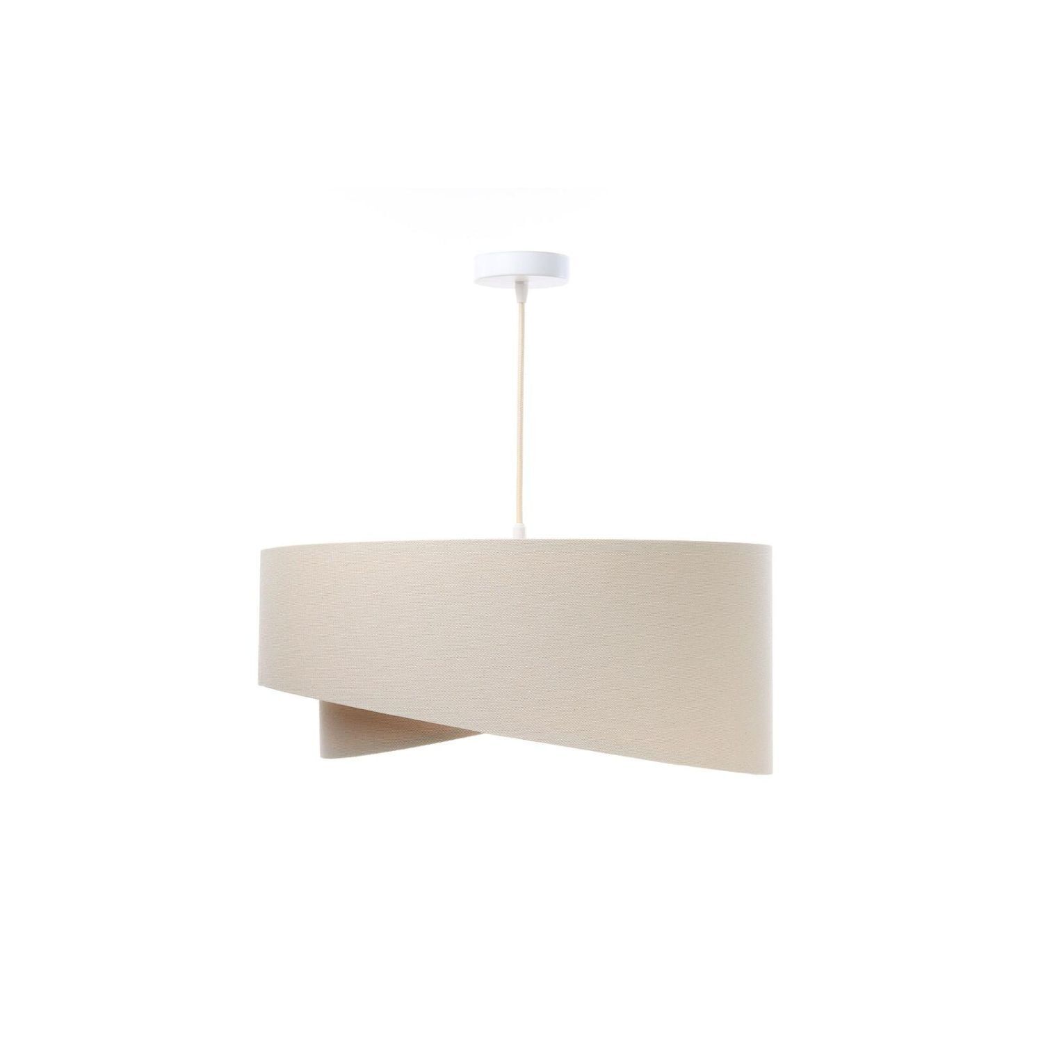 Hängeleuchte Creme Beige Leinen E27 rund Ø 50 cm