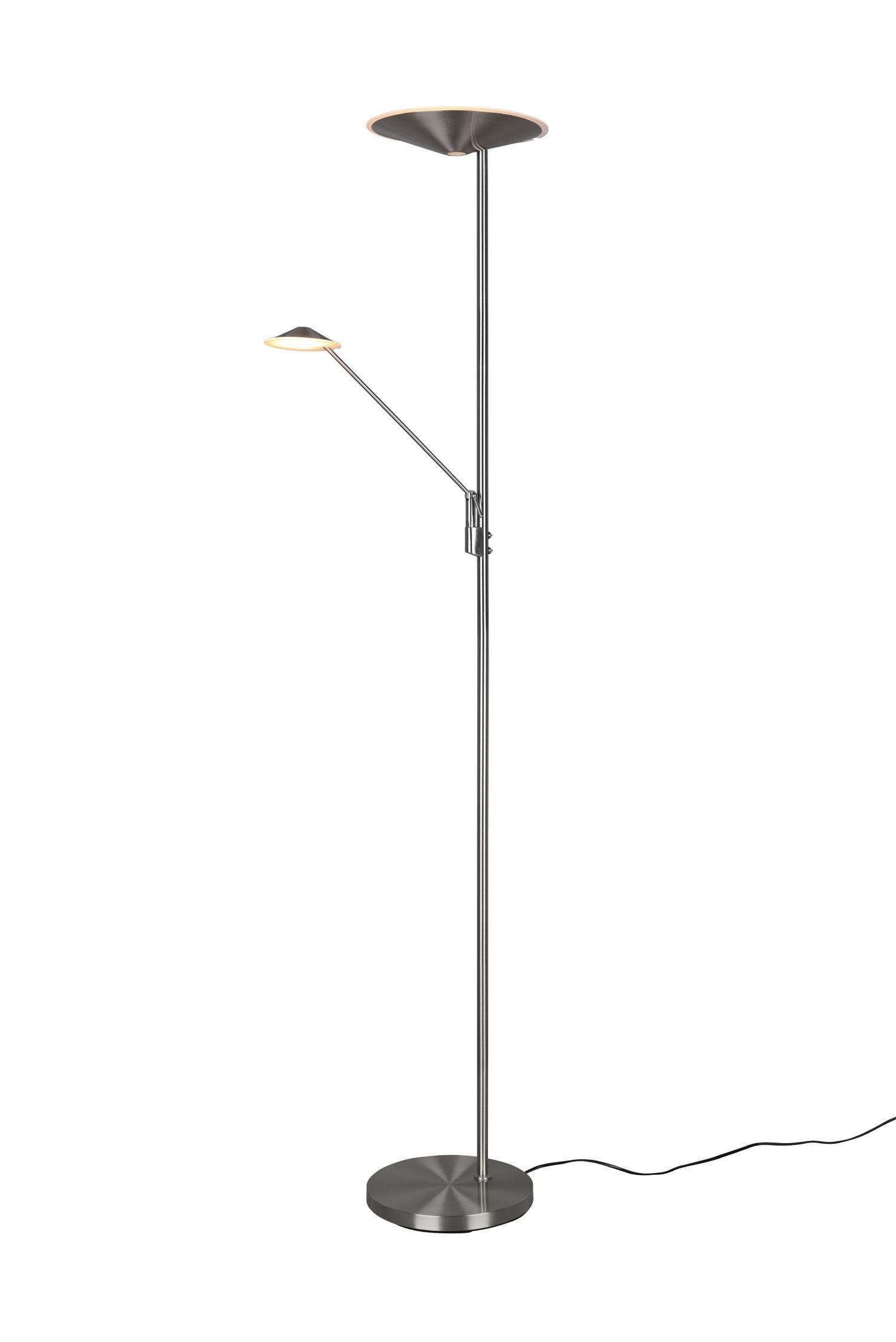 Dimmbare LED Stehleuchte flexibel 180 cm in Nickel