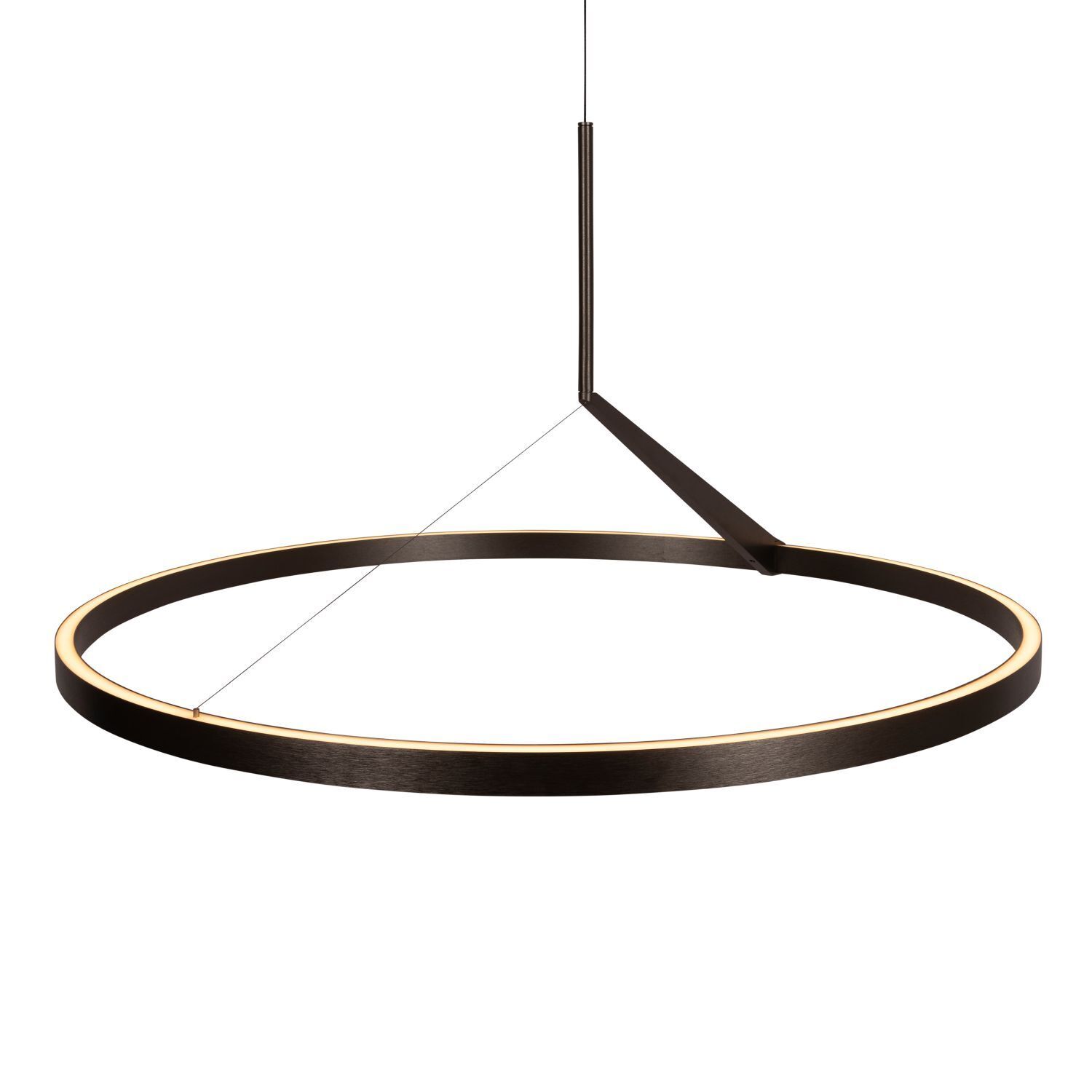 hängelinpendant, ringlampe, rundlampe, edelstahl, braun