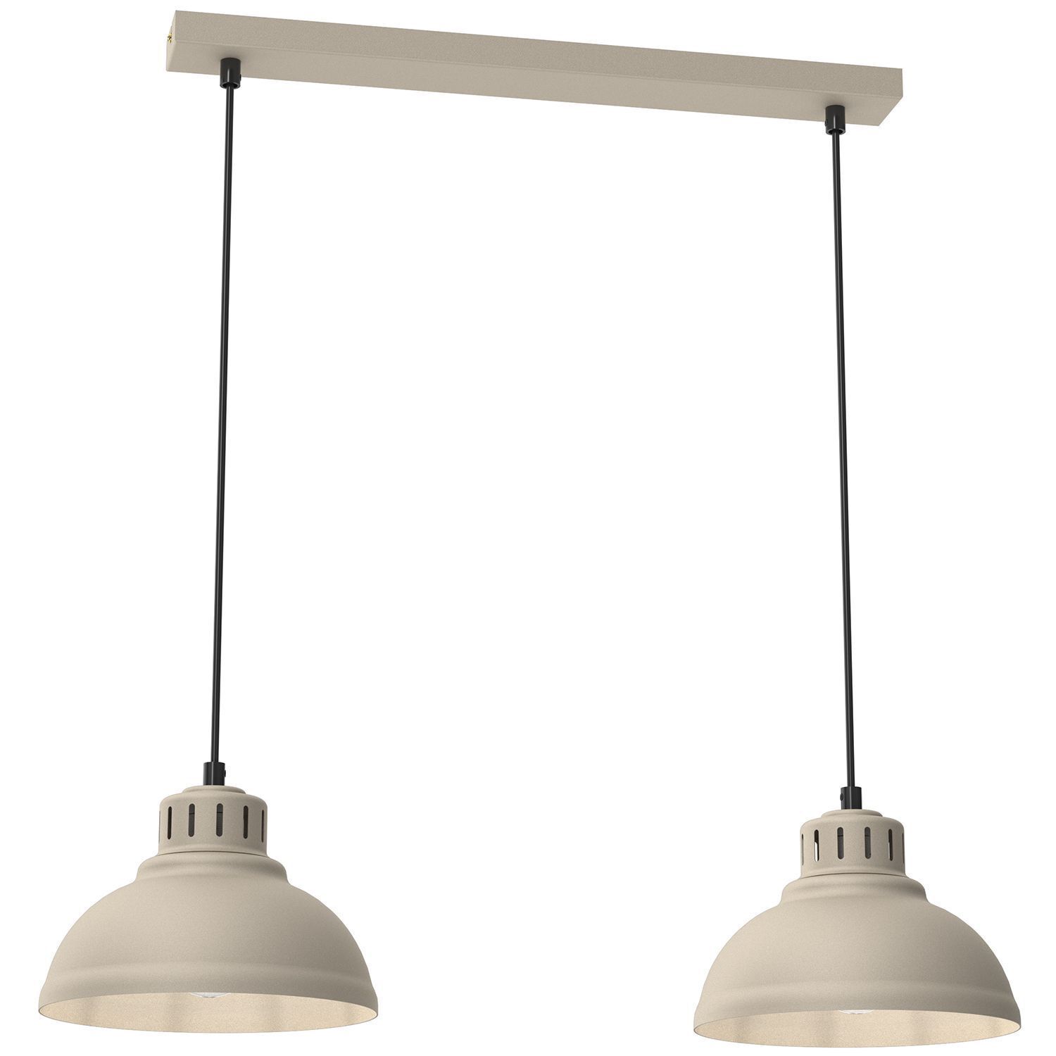 Loft Pendelleuchte Beige Metall 65 cm E27 akzentuiert