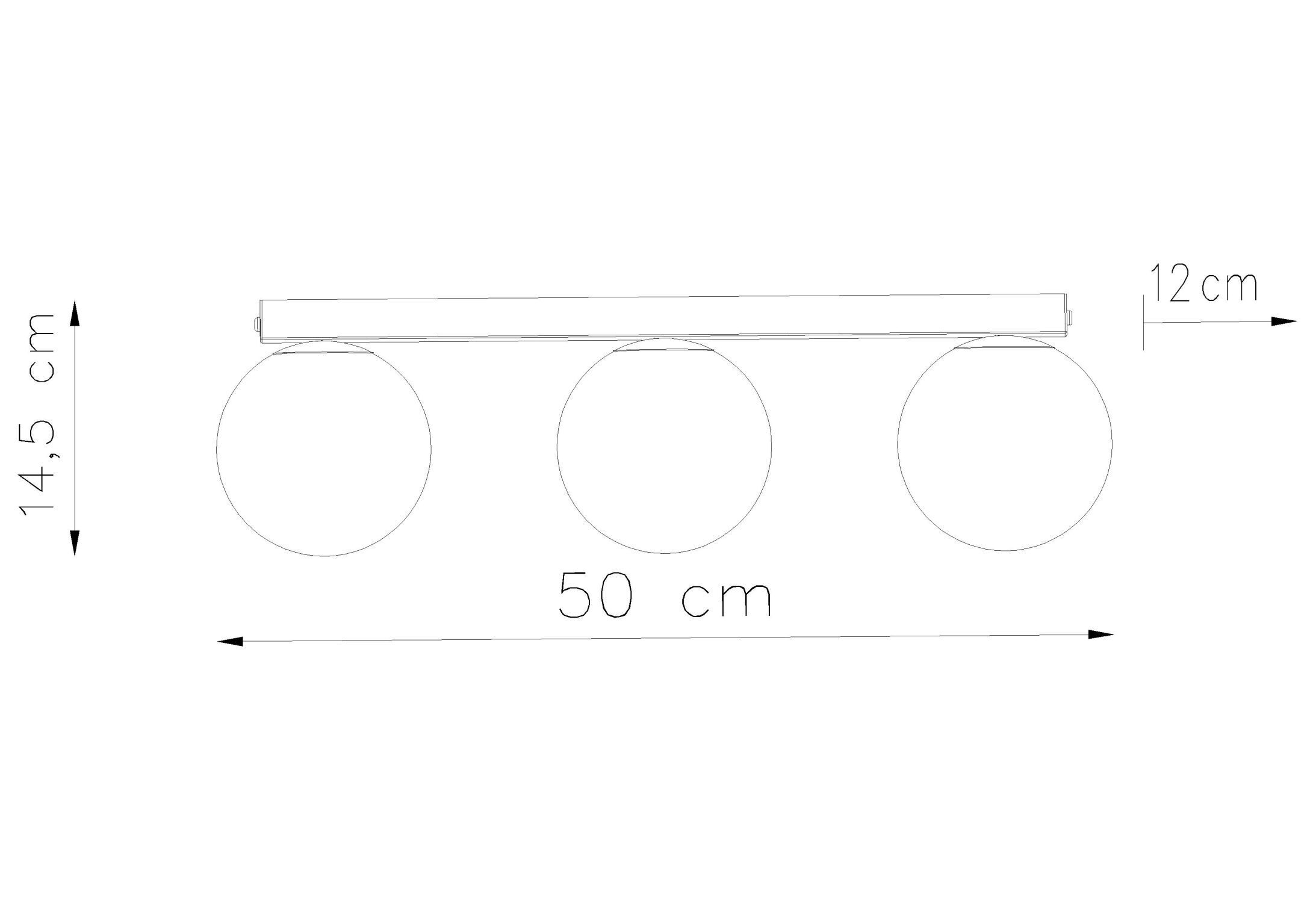 Deckenlampe Schwarz Weiß 3-flammig 50 cm lang RAMSI