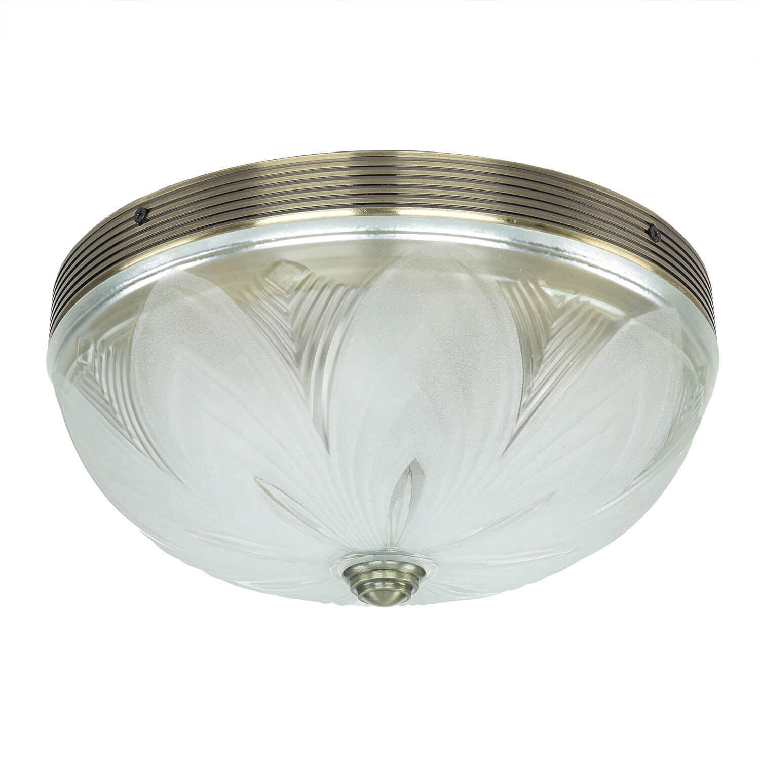 Jugendstil Deckenleuchte E27 mit Glasschirm Messing Optik Deckenleuchte, Leuchte