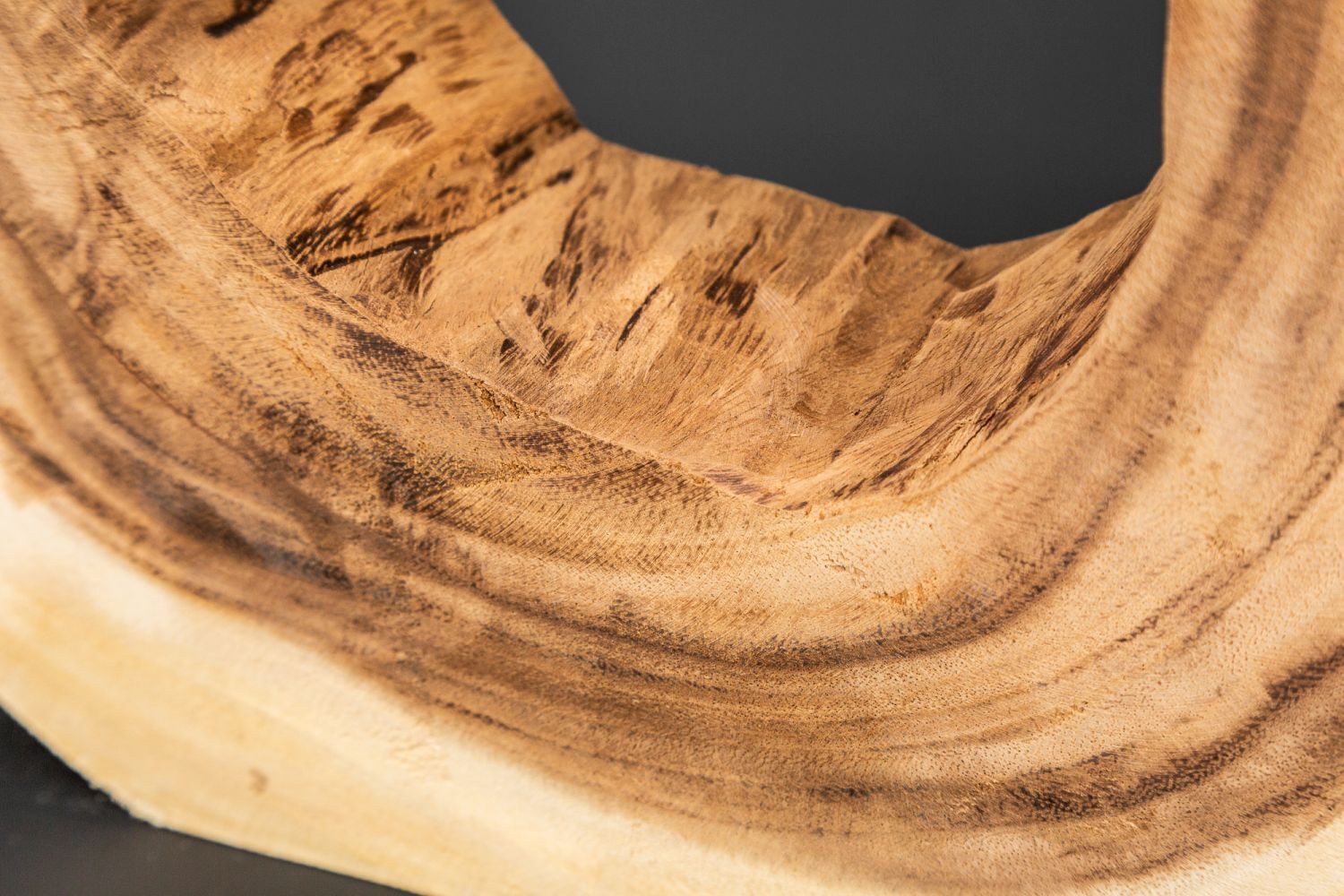 Wohnliche Tischlampe KYRISSA massives Holz 63cm Unikat Holz