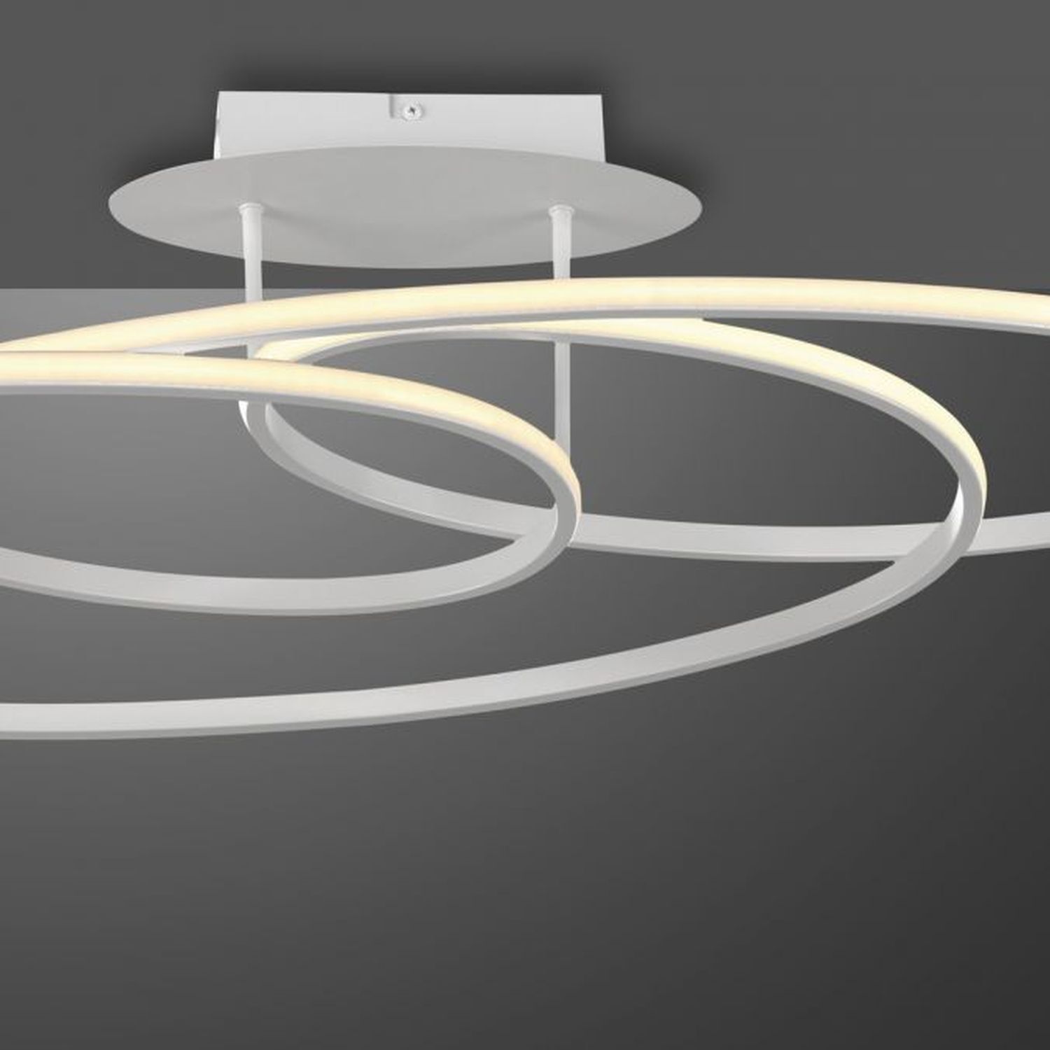 Dekorative LED Deckenleuchte Metall Weiß 3000 K Ringe
