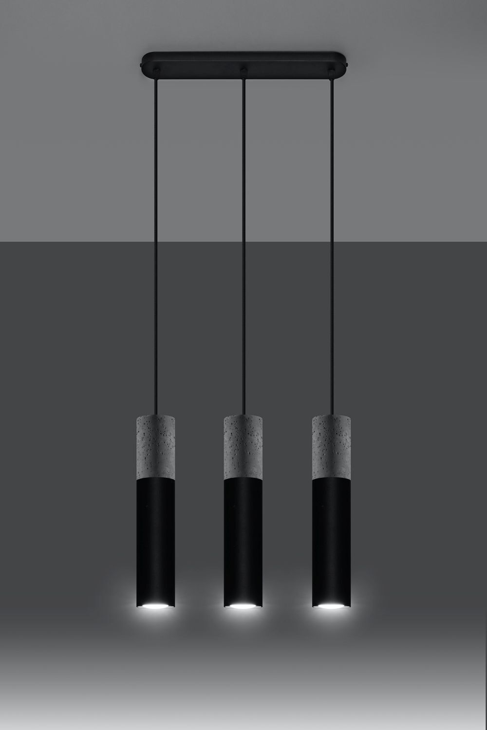 Moderne Pendelleuchte Metall Beton 3-flammig GU10