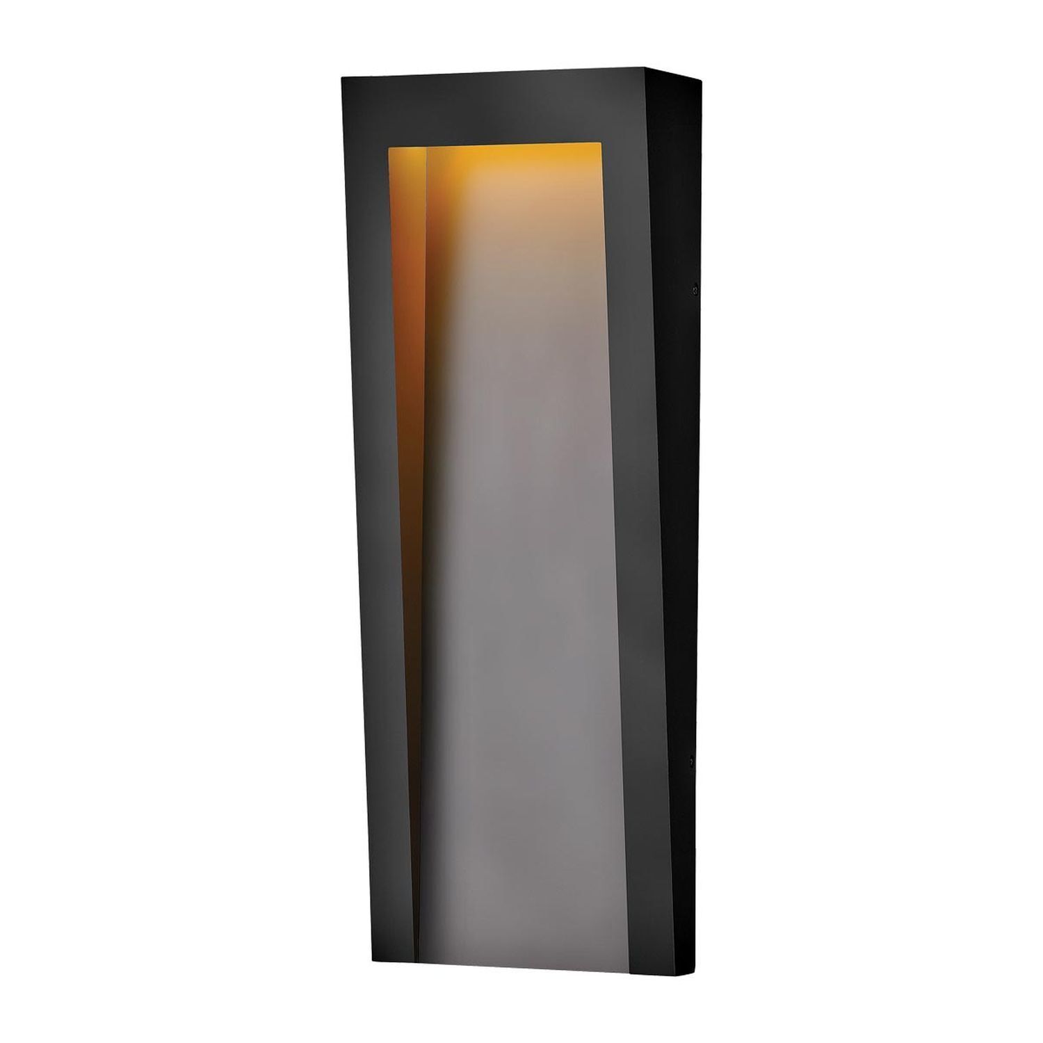 Außenlampe Wand LED IP44 H: 61 cm Schwarz eckig warmweiß Wandleuchte, Wandlampe, LED, Glasplatte, Schwarz
