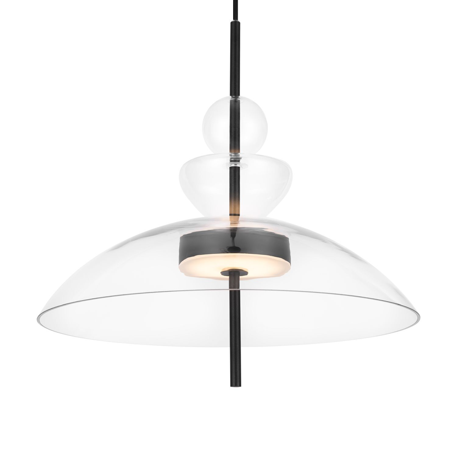 LED Hängelampe Metall Glas H: max. 358 cm Schwarz BRUNO
