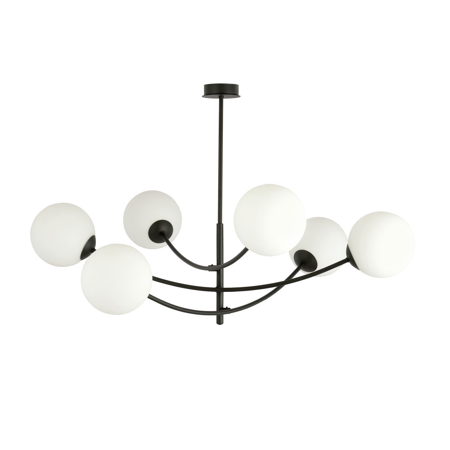 Deckenleuchte Metall Glas B: 89 cm 6x E14 schwenkbar