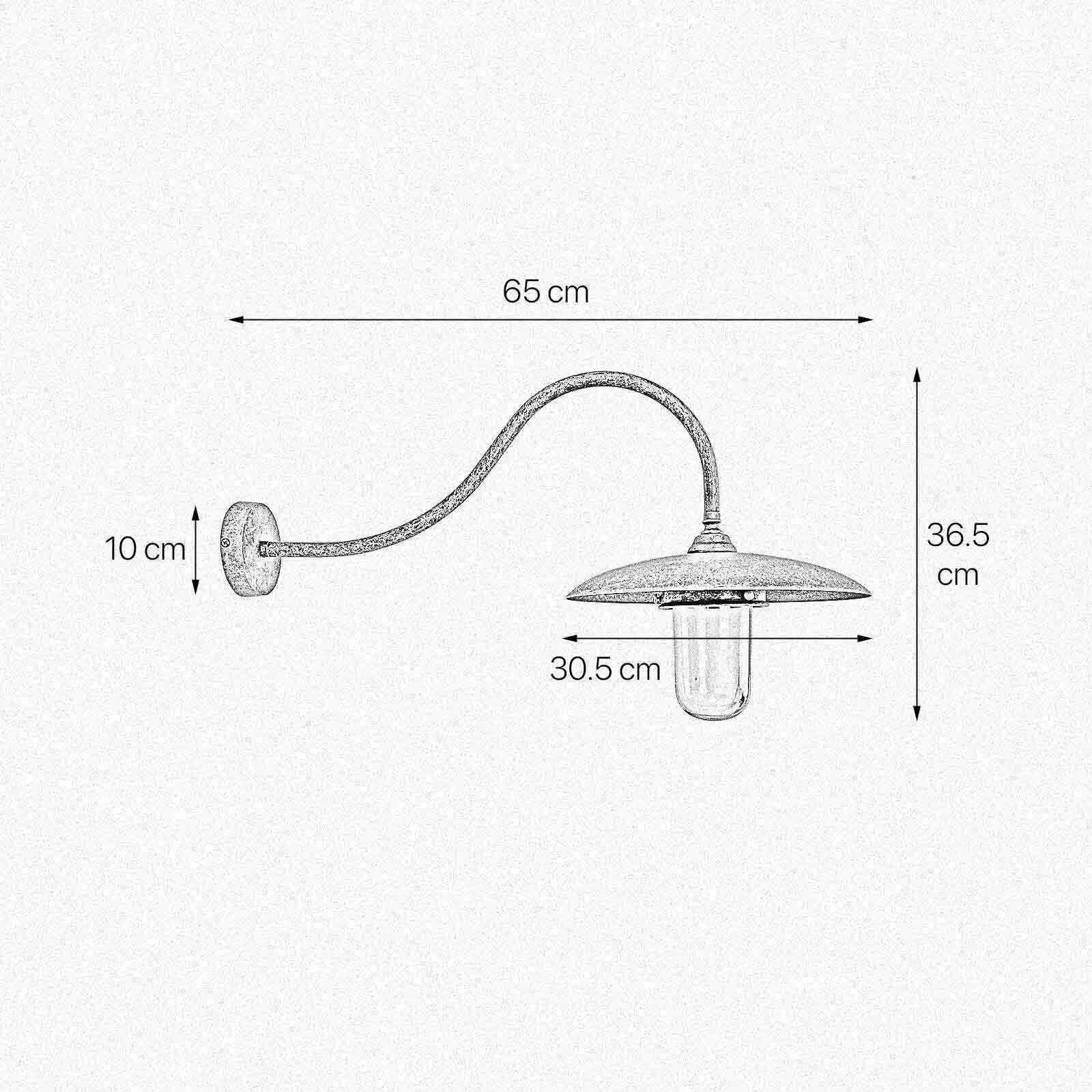 Außenleuchte Wand IP44 E27 Glas Messing massiv Maritim