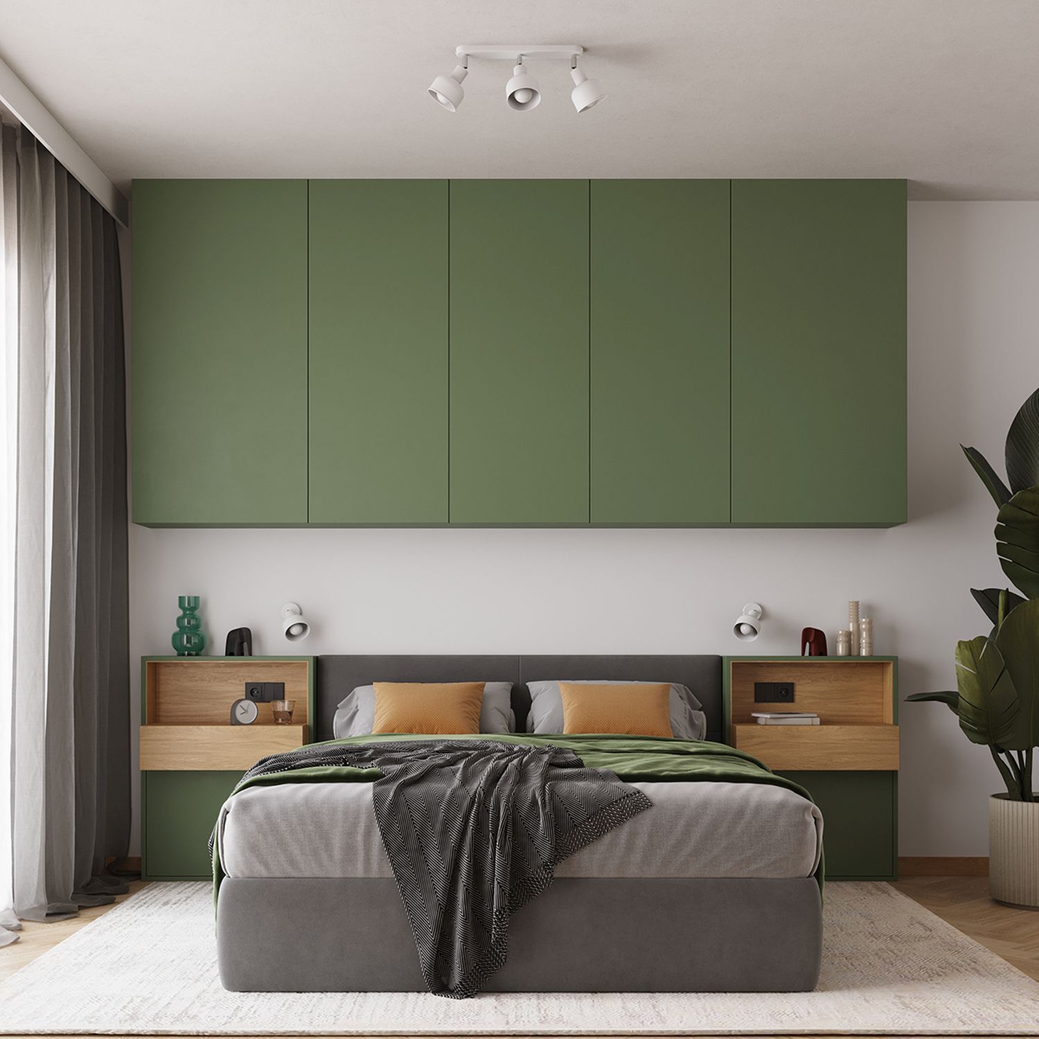 Deckenspot flexibel Weiß Stahl E27 47 cm 2-flammig Wandregal, Bett, Nachttisch, Grüner Schrank, Wohnzimmerstil