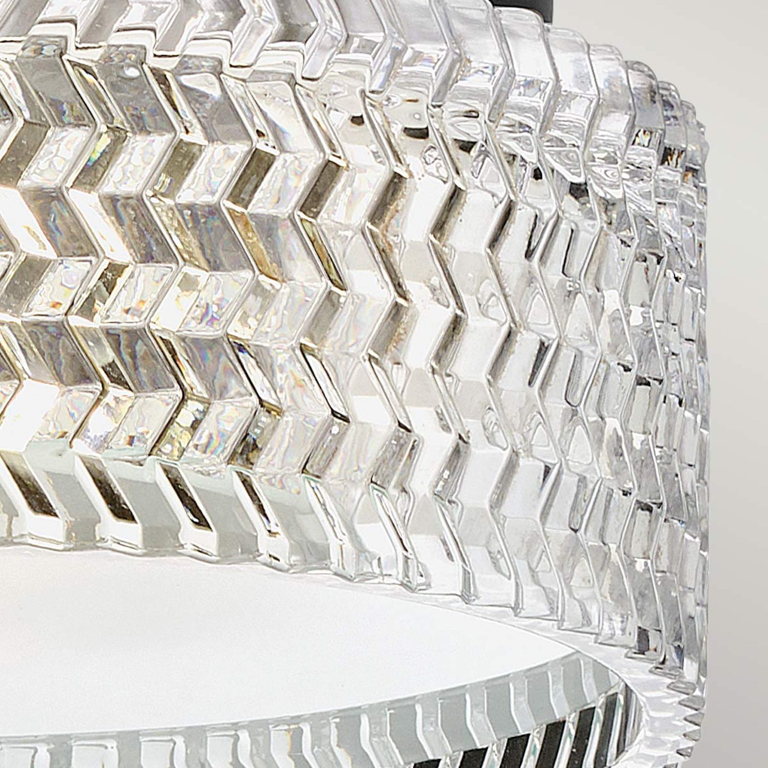 Deckenleuchte Kristall rund Ø 30,5 cm Schwarz E27 blendarm Leuchter, Lampe