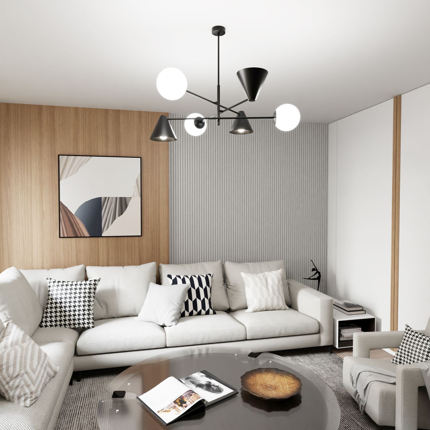 sofa, wohnzimmer, kissen, wohnen tisch, moderner kronleucher