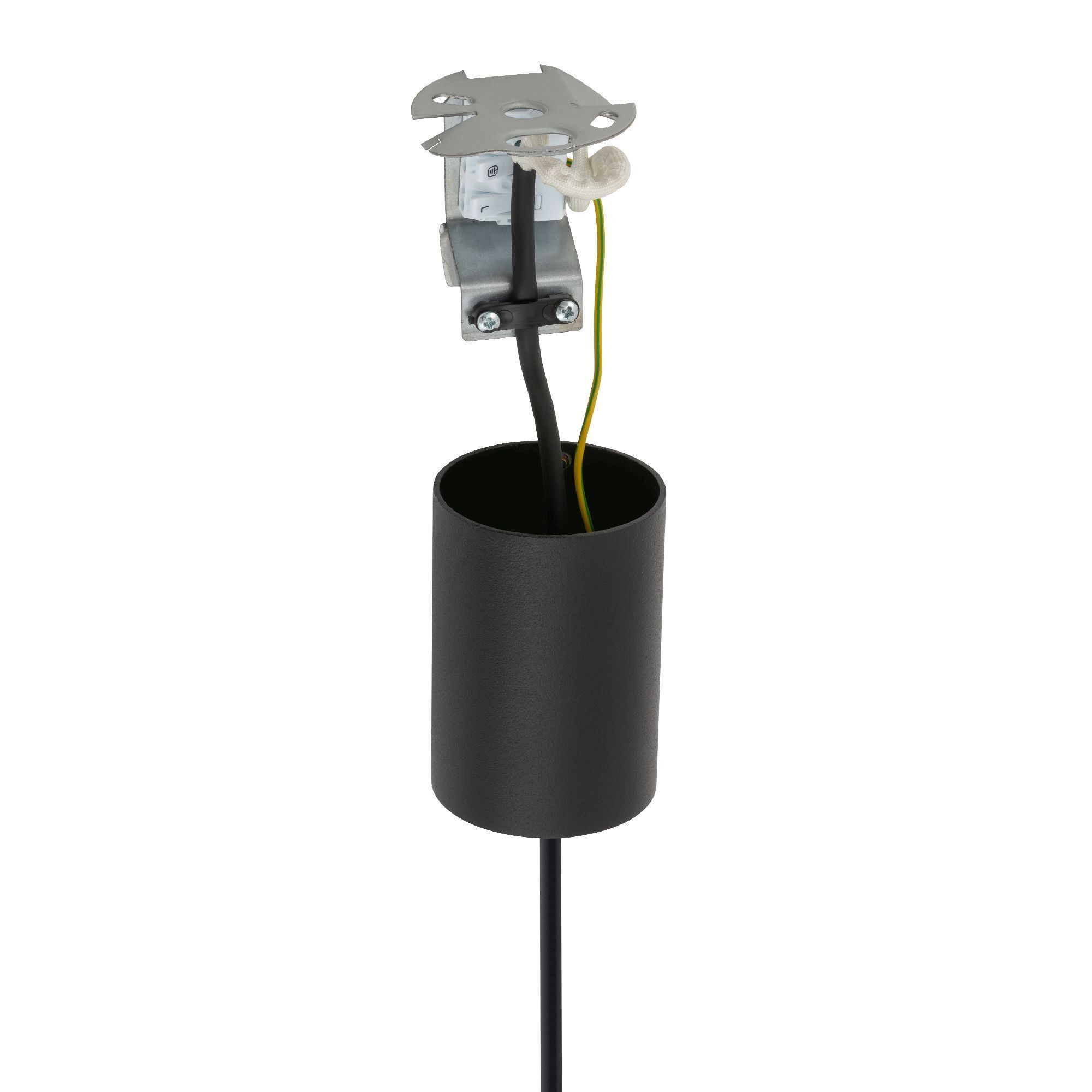 Hängelampe AUGUSTUS Schwarz rund Esstisch Leuchte Lampposten, Lampe, elektrische Vorrichtung, Draht, Montagehalterung