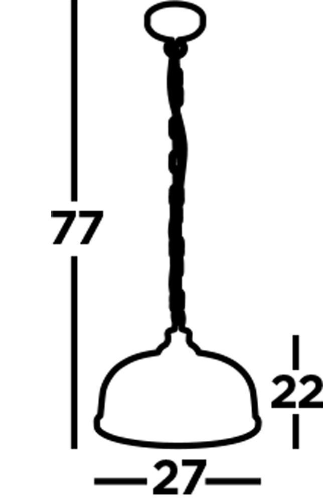 Hängeleuchte Glas Metall Ø 27 cm rund H: max. 1,2 m E27