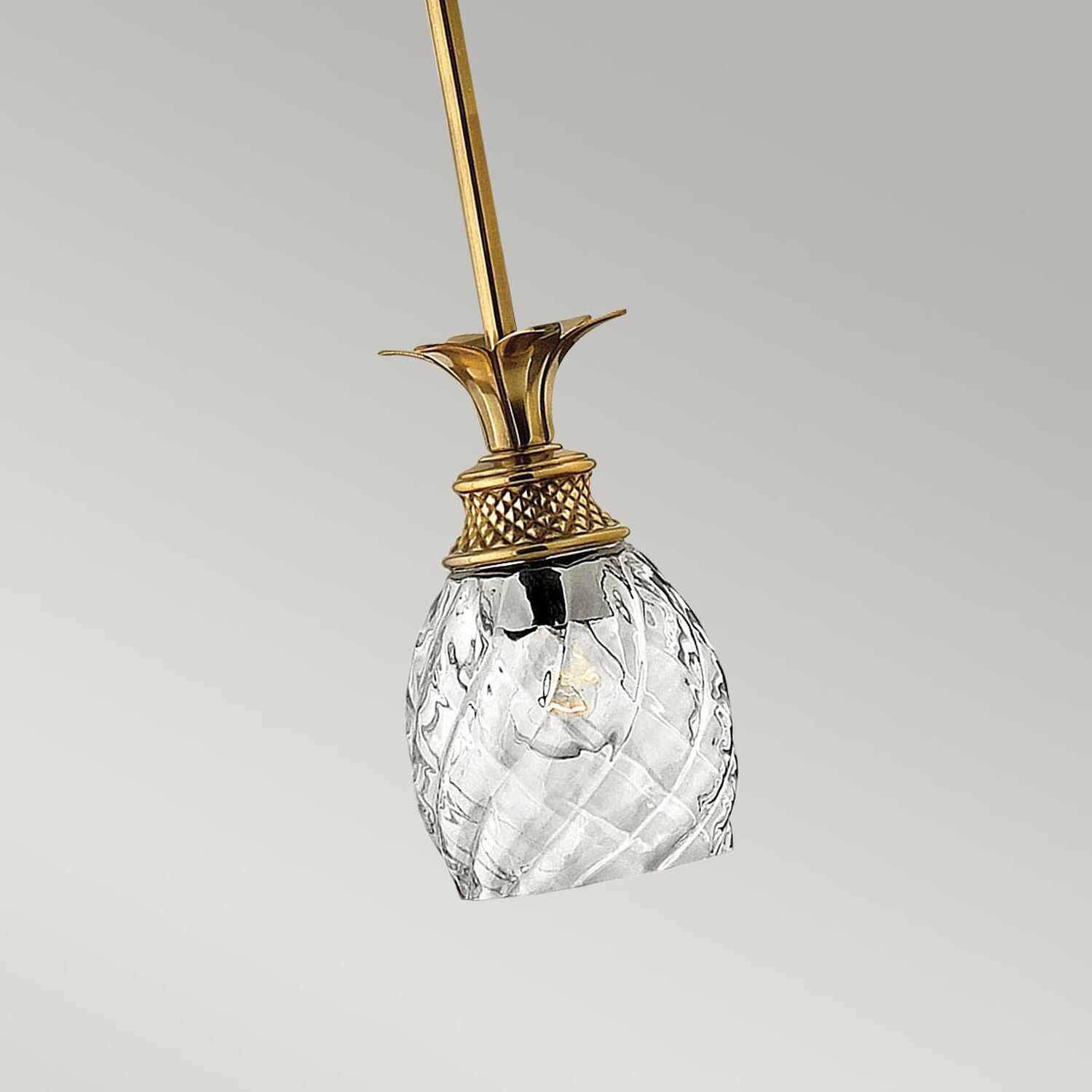 Pendelleuchte Echt-Messing Glas Ø 12,4 cm E27 verstellbar