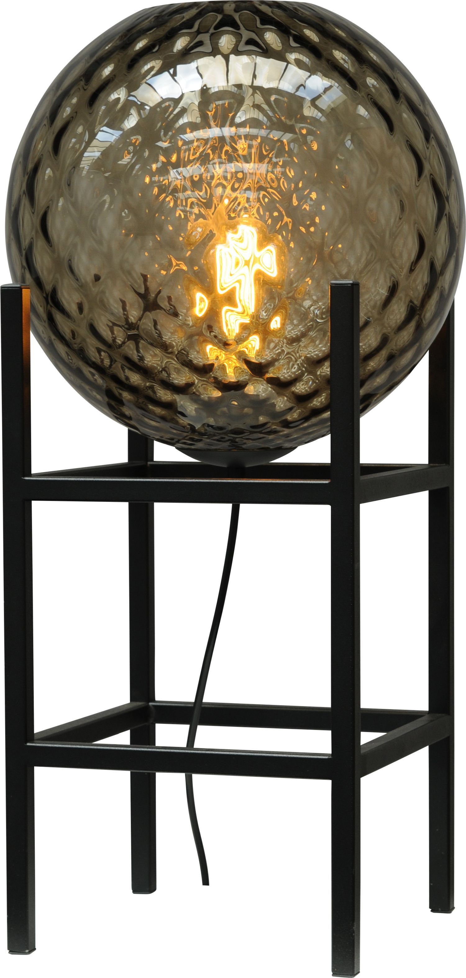 Tischlampe Schwarz Glas Metall 57 cm E27 dekorativ