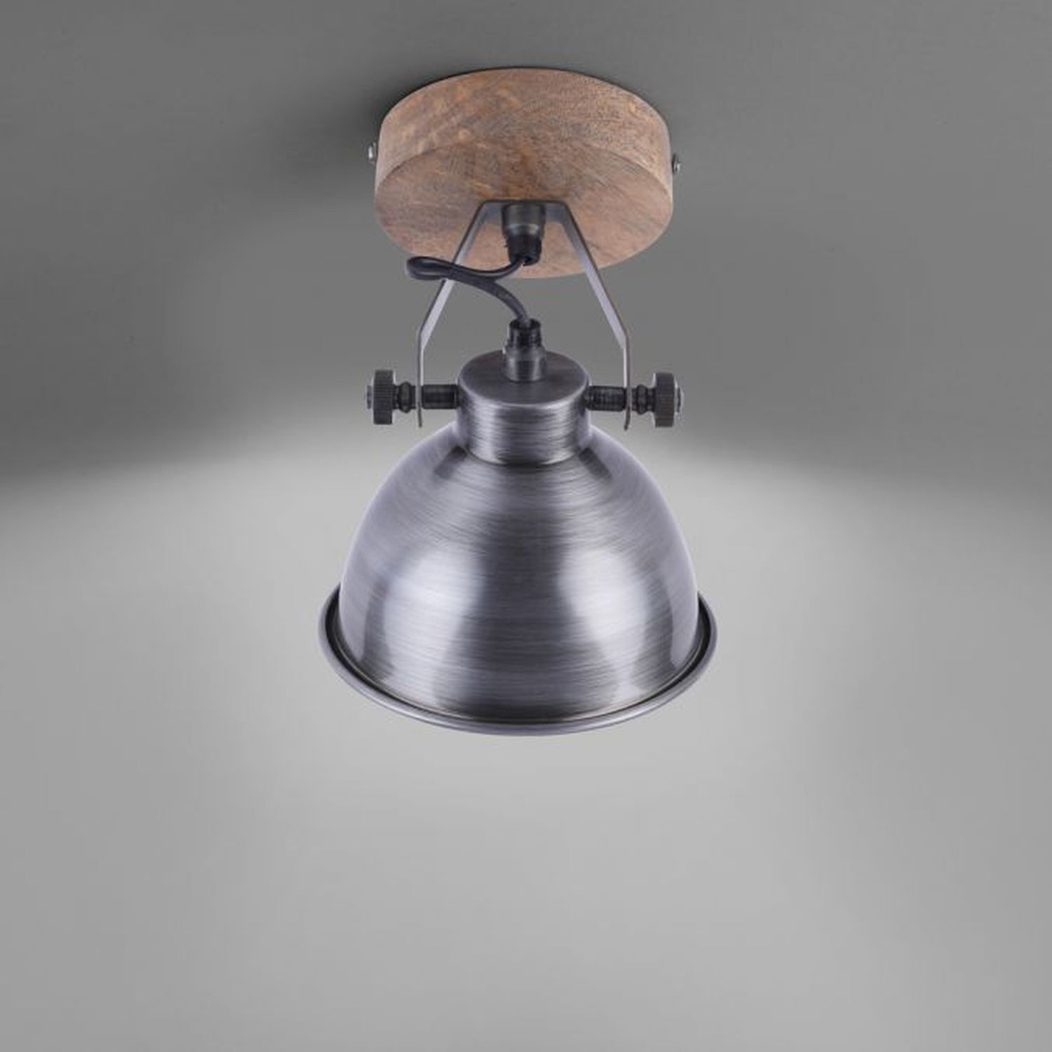 Beweglicher Deckenspot Holz Metall E14 Industrial Beleuchtung, Deckenleuchte, Lampe